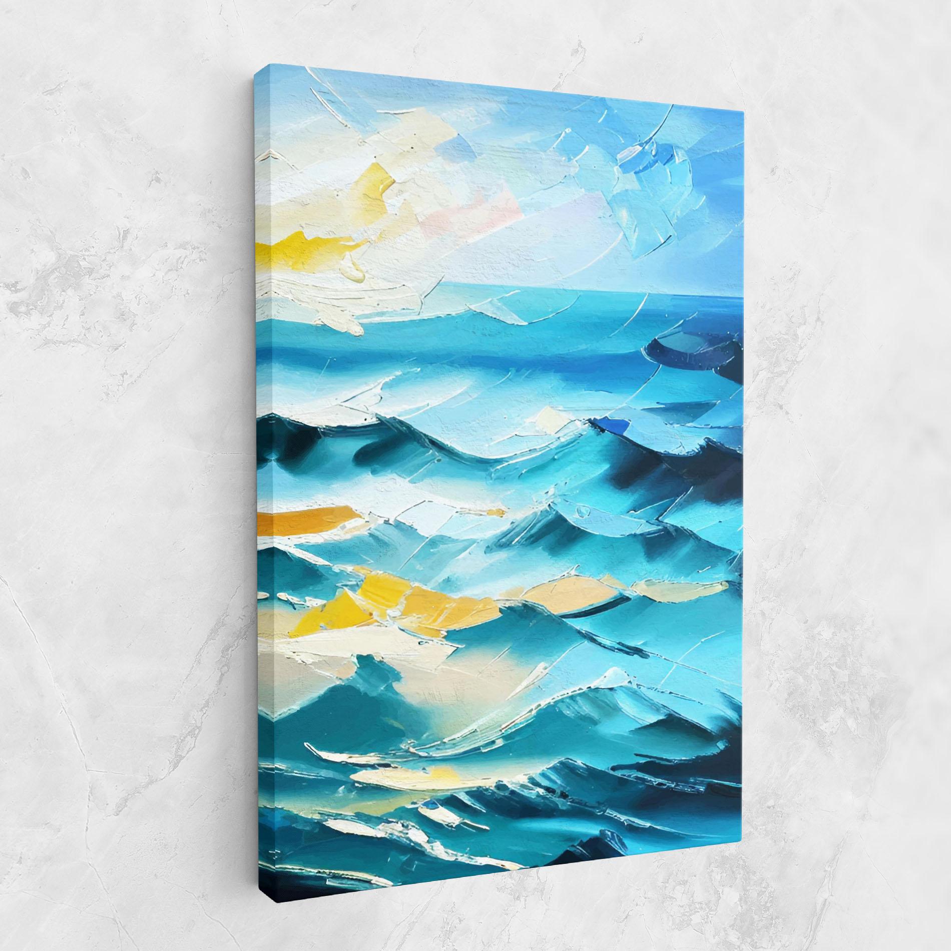 Vászonkép Blue Ocean Painting mockup 1