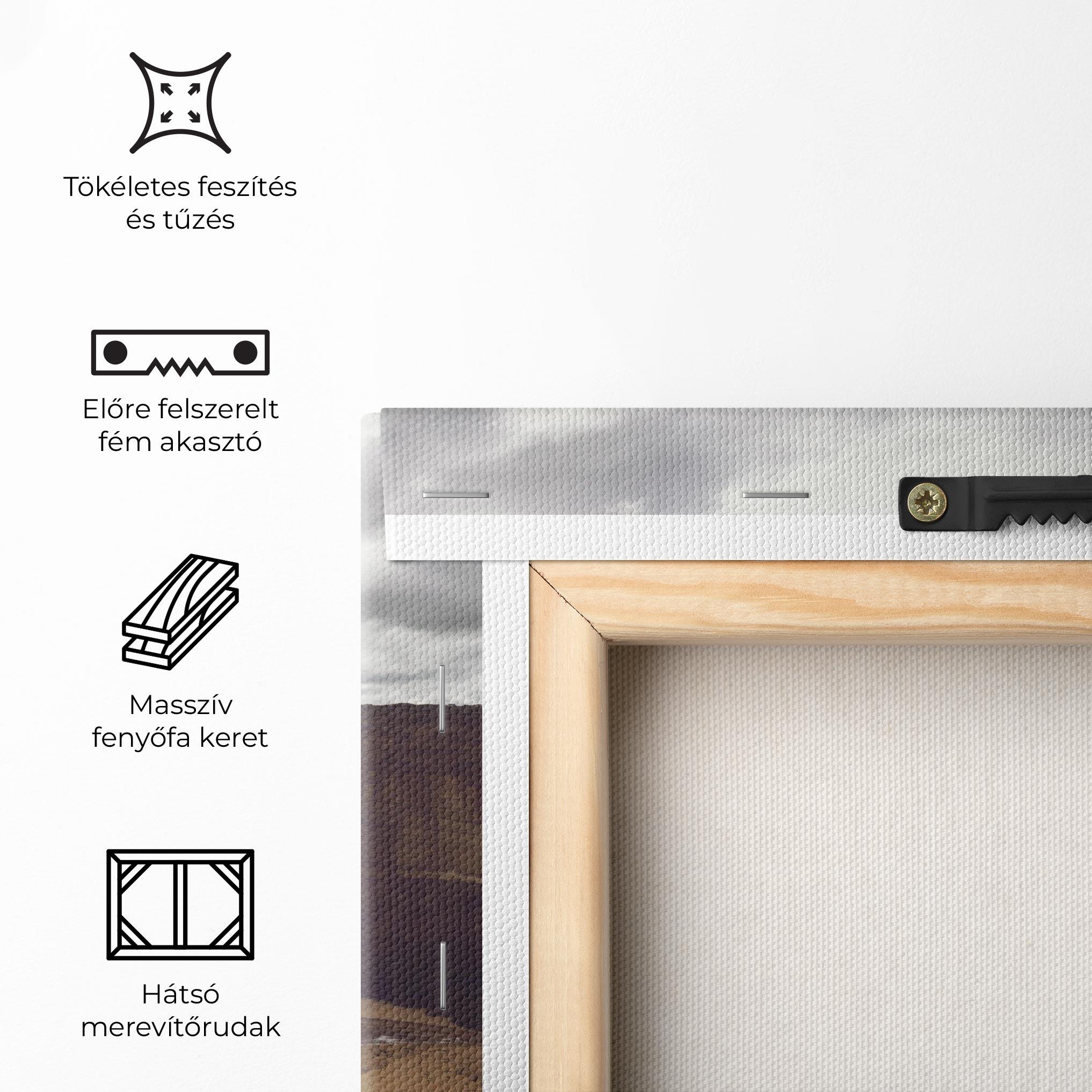 Vászonkép Grey Clouds Beach mockup 5