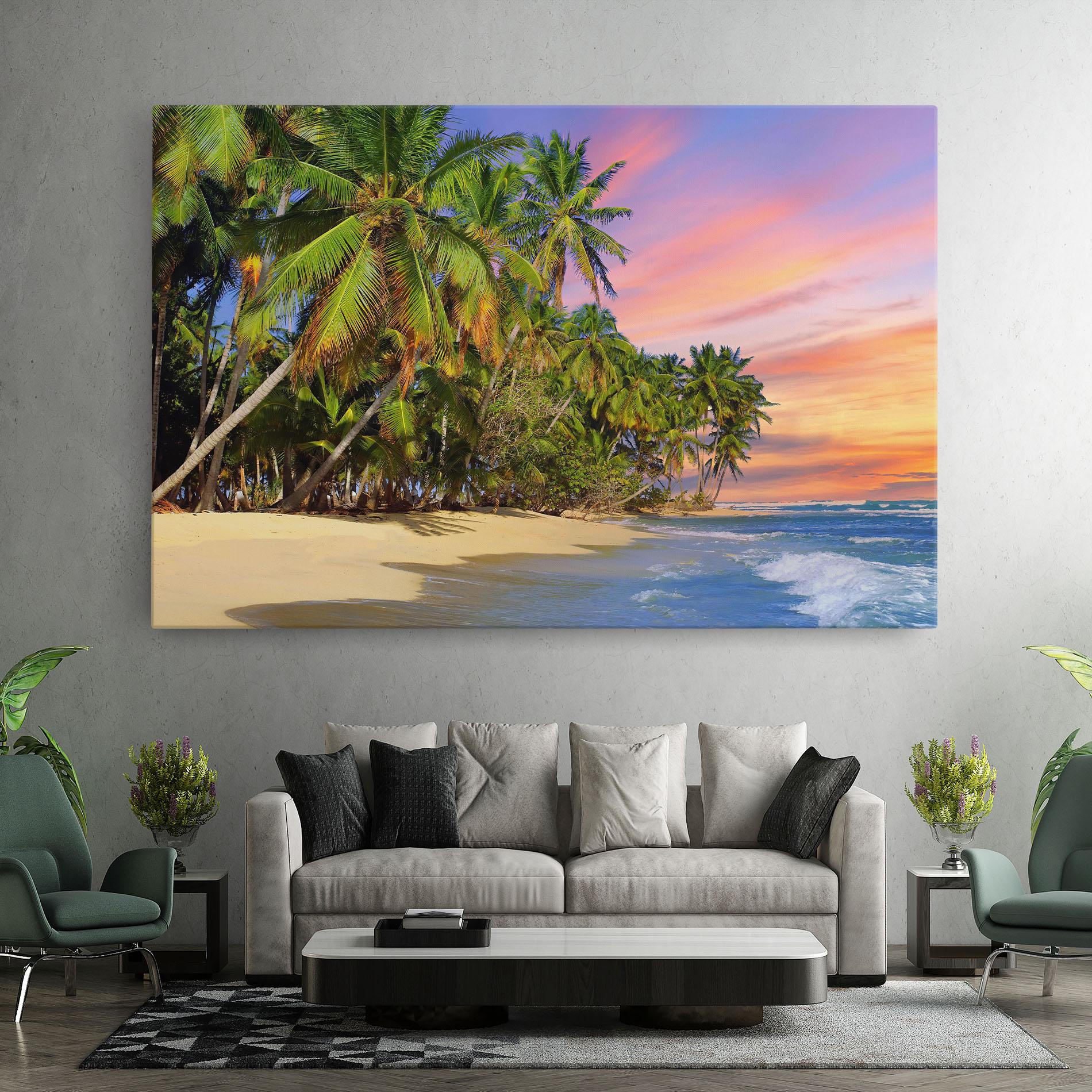 Vászonkép Coconut Tree Sunset mockup 7