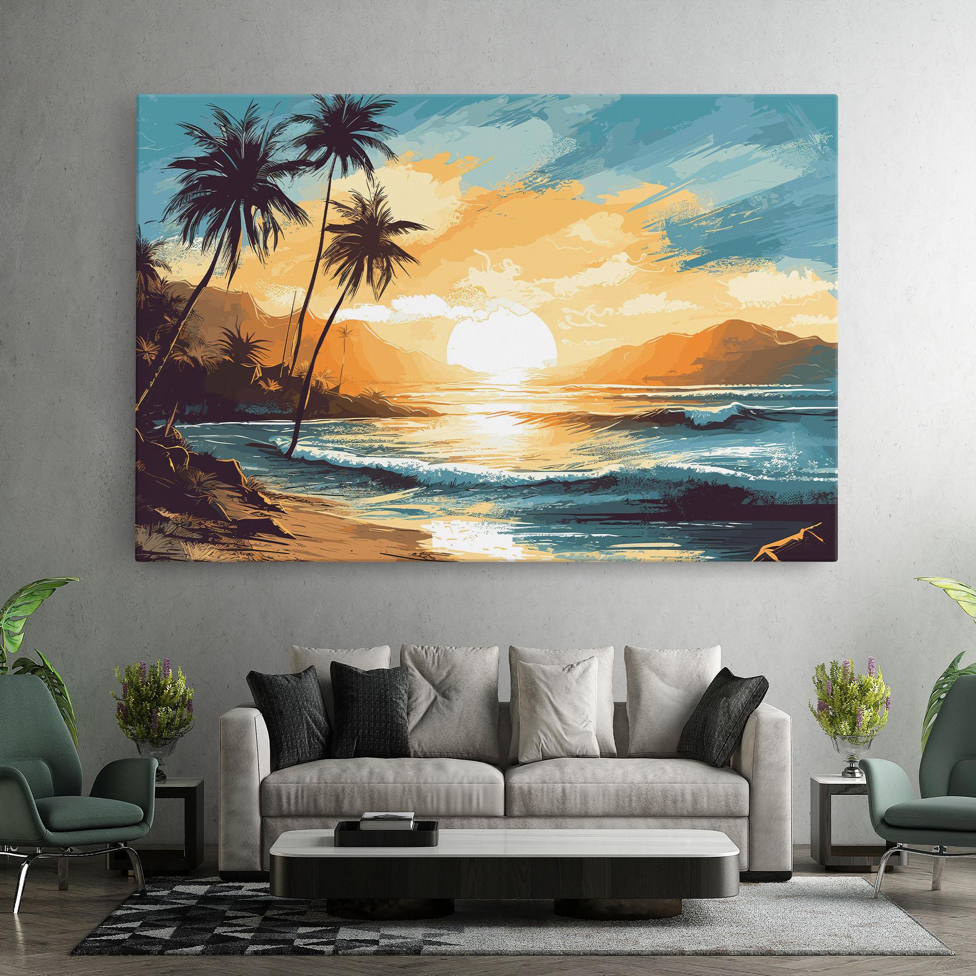 Vászonkép Sunrise Beach View mockup 7