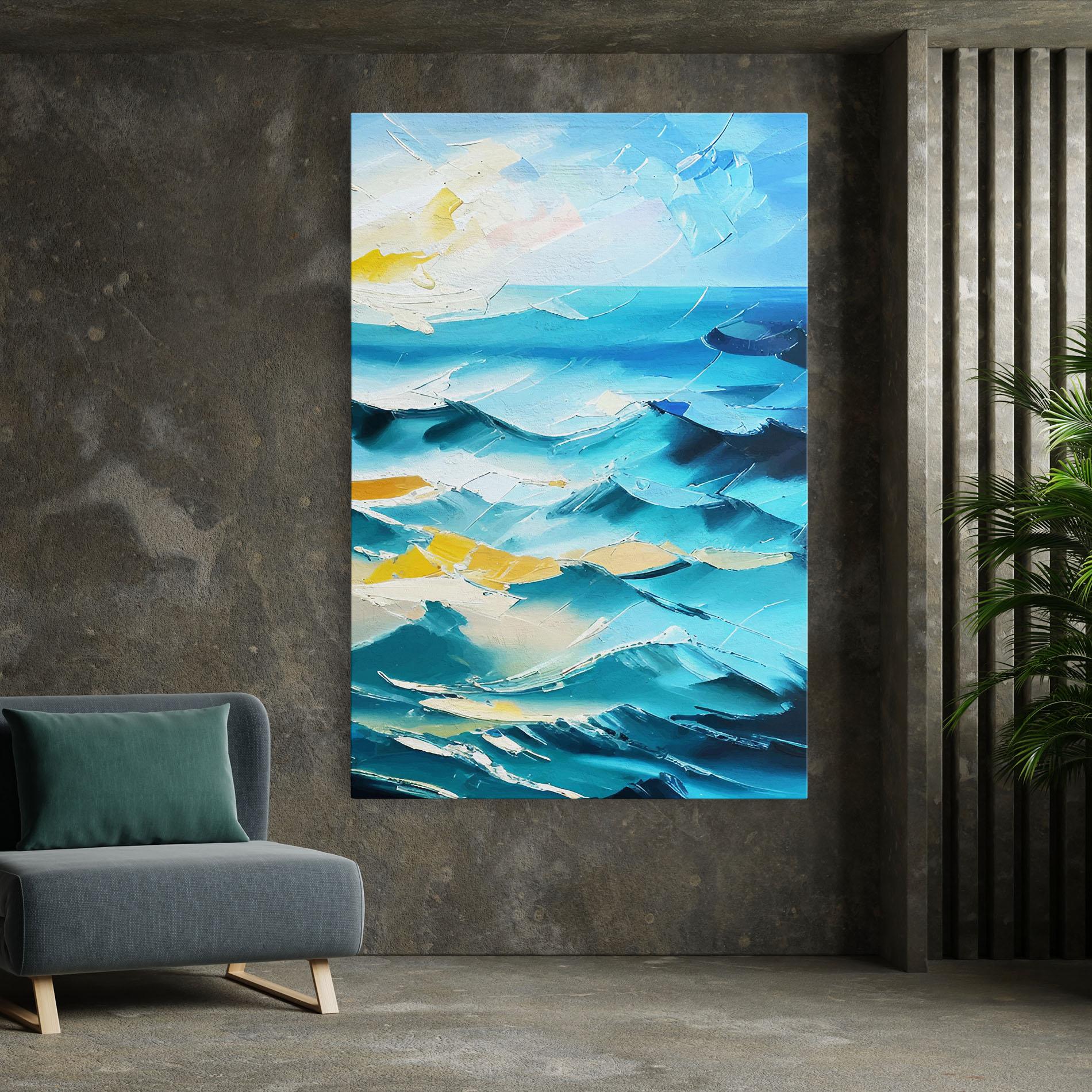 Vászonkép Blue Ocean Painting mockup 7