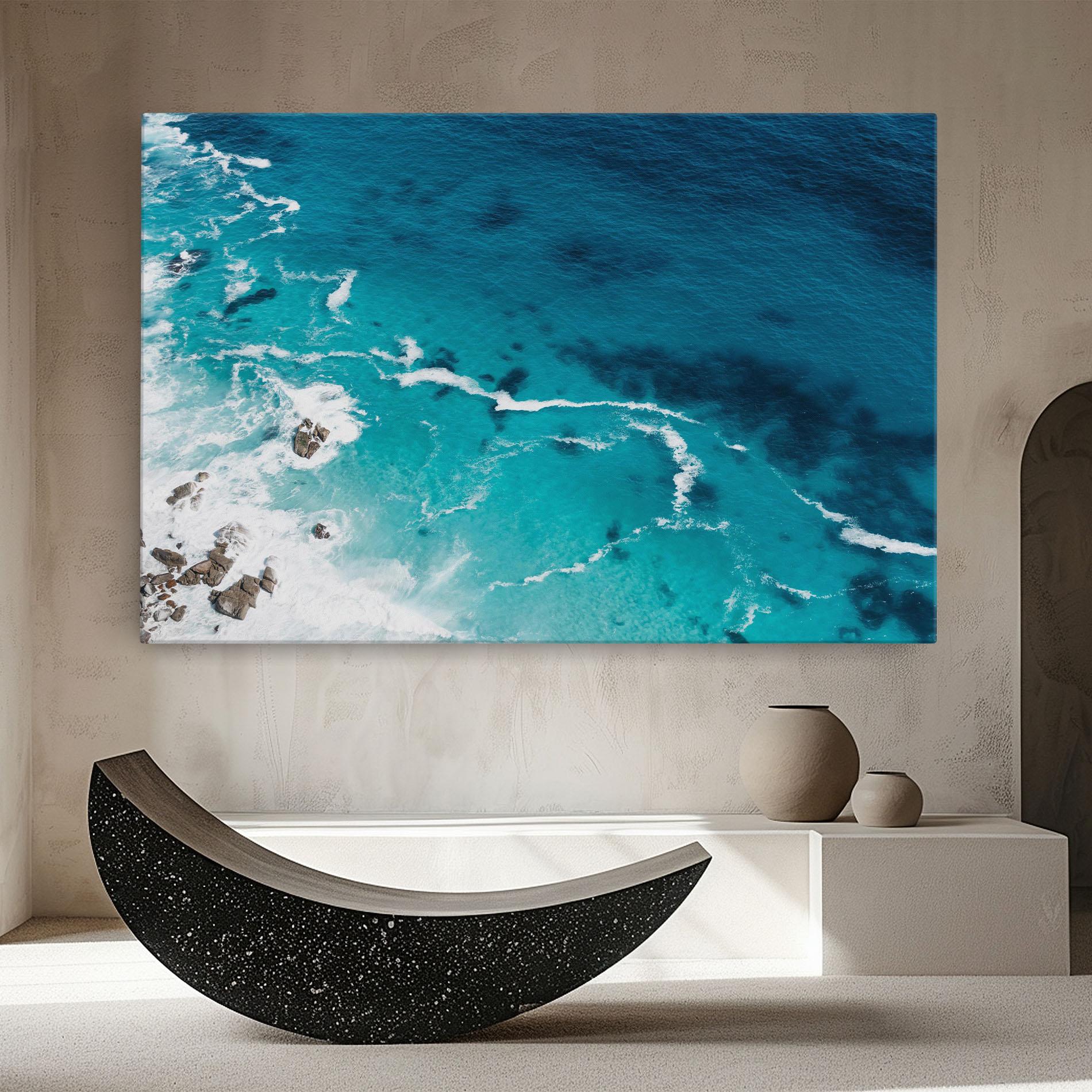 Vászonkép Blue Water Beach mockup 8