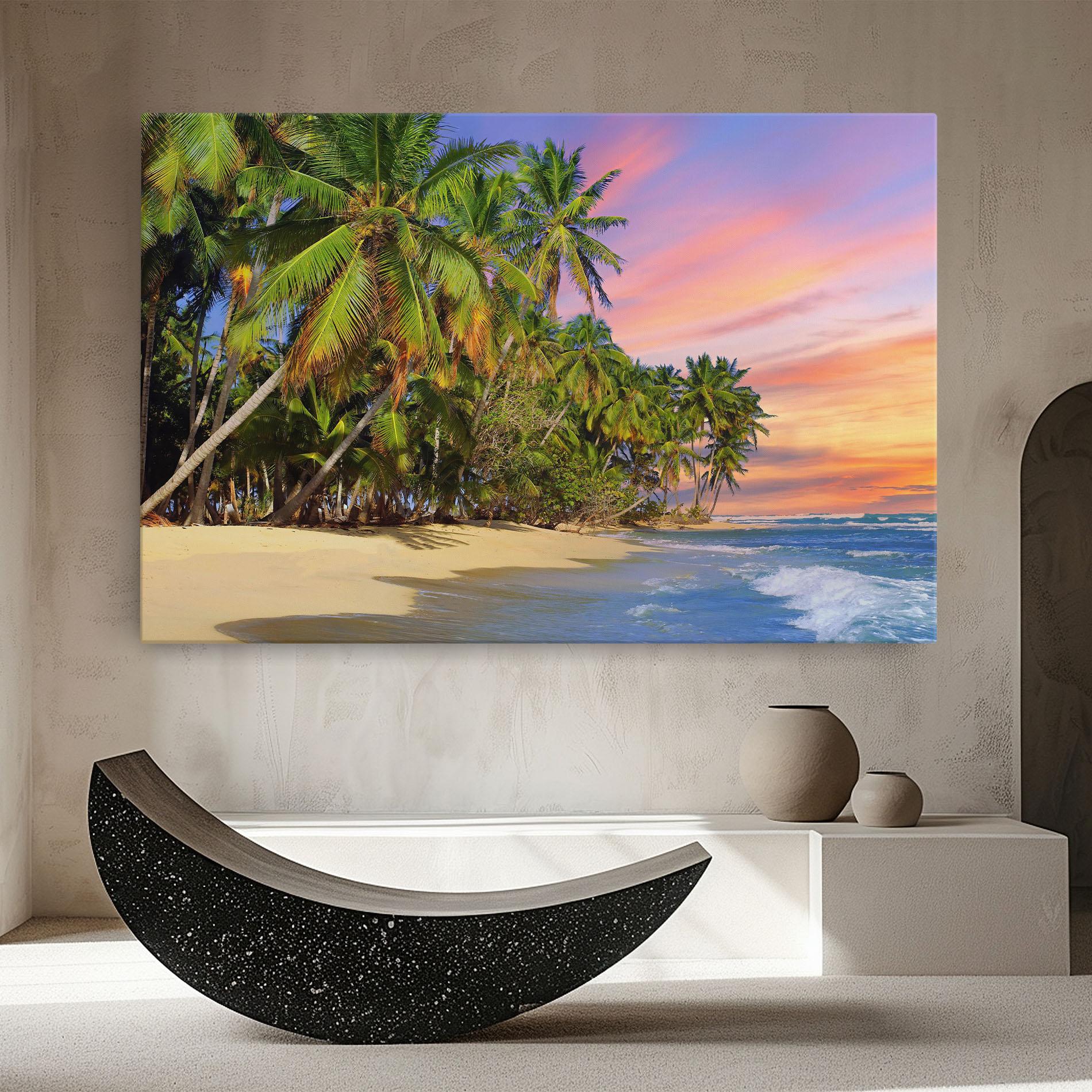 Vászonkép Coconut Tree Sunset mockup 8