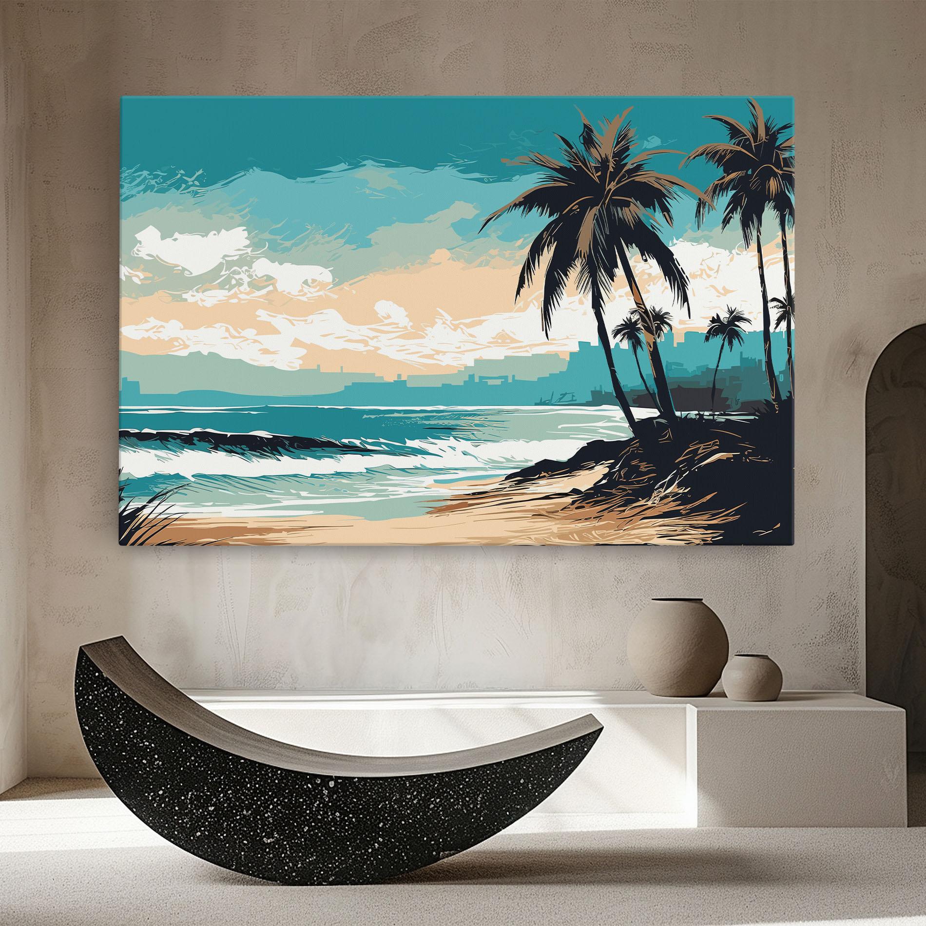 Vászonkép Cream Blue Beach mockup 8