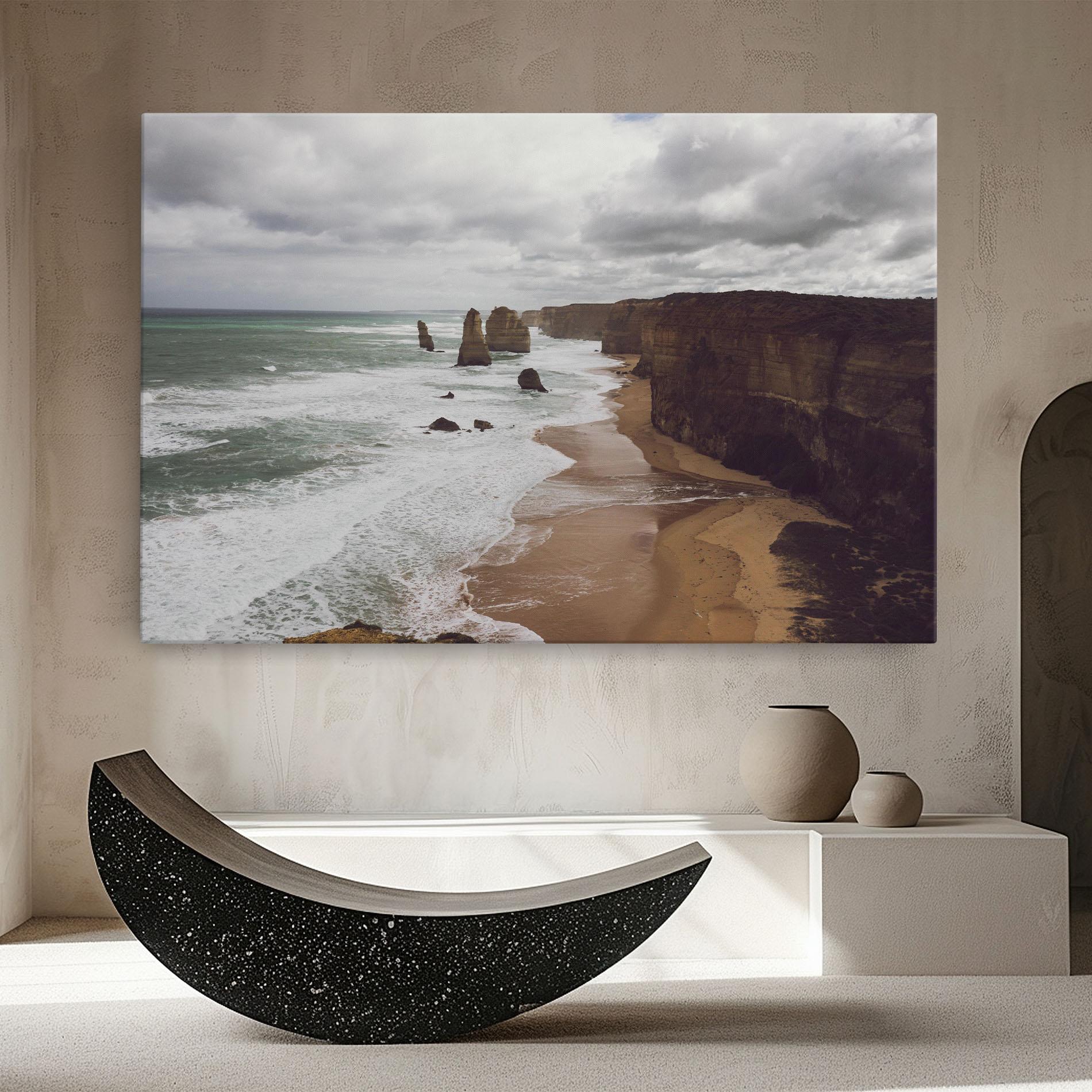 Vászonkép Grey Clouds Beach mockup 8