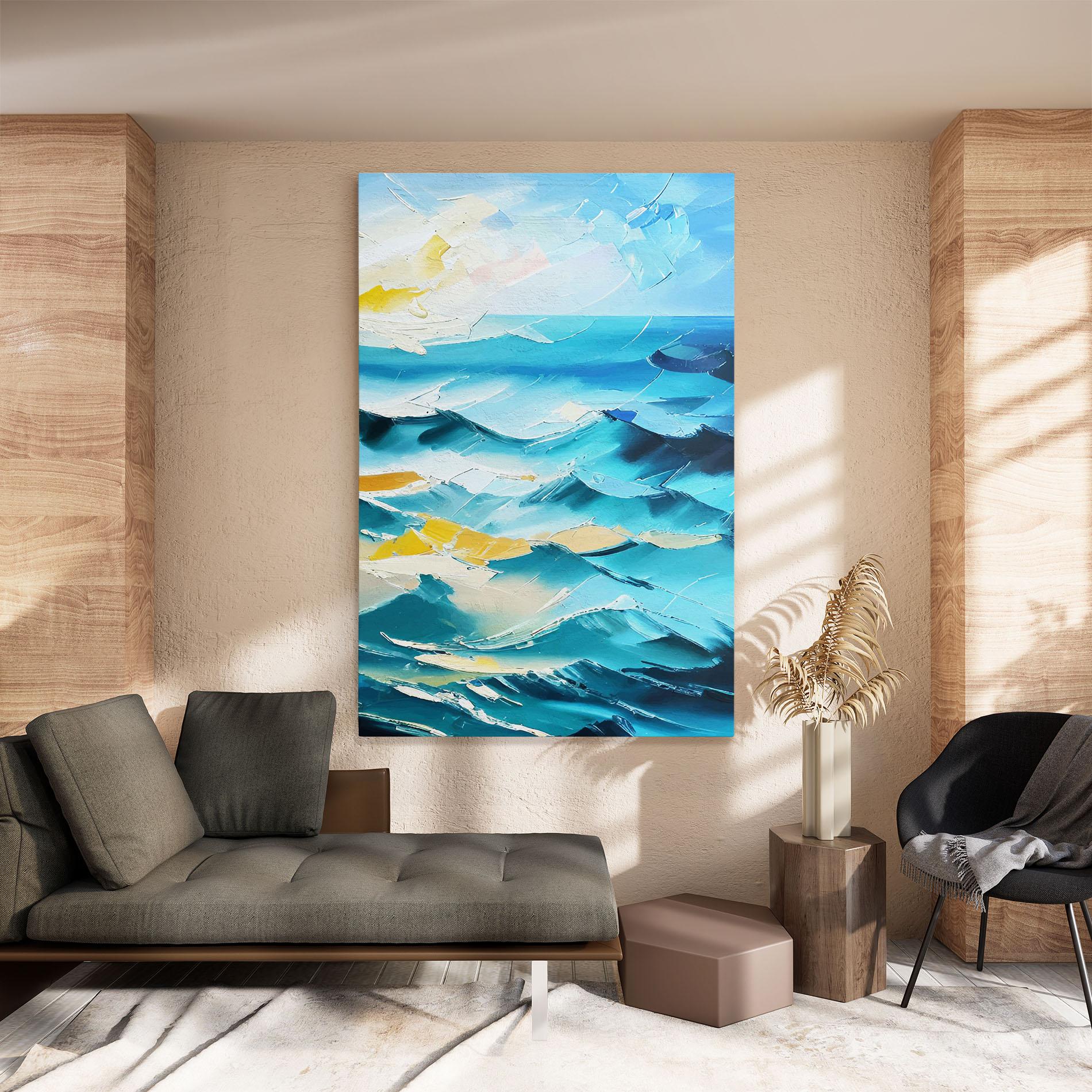 Vászonkép Blue Ocean Painting mockup 8