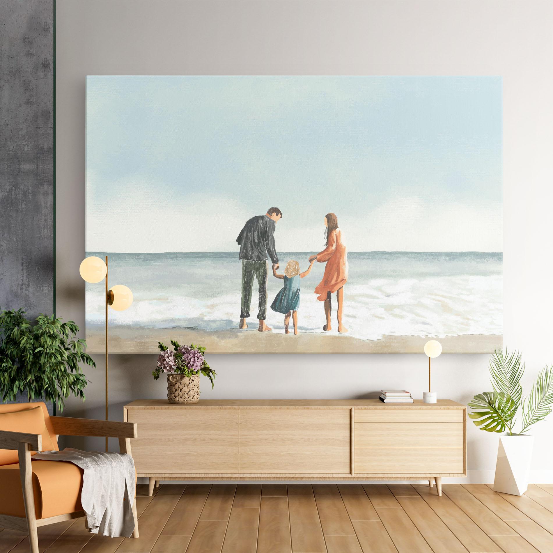 Vászonkép Beach Family mockup 9