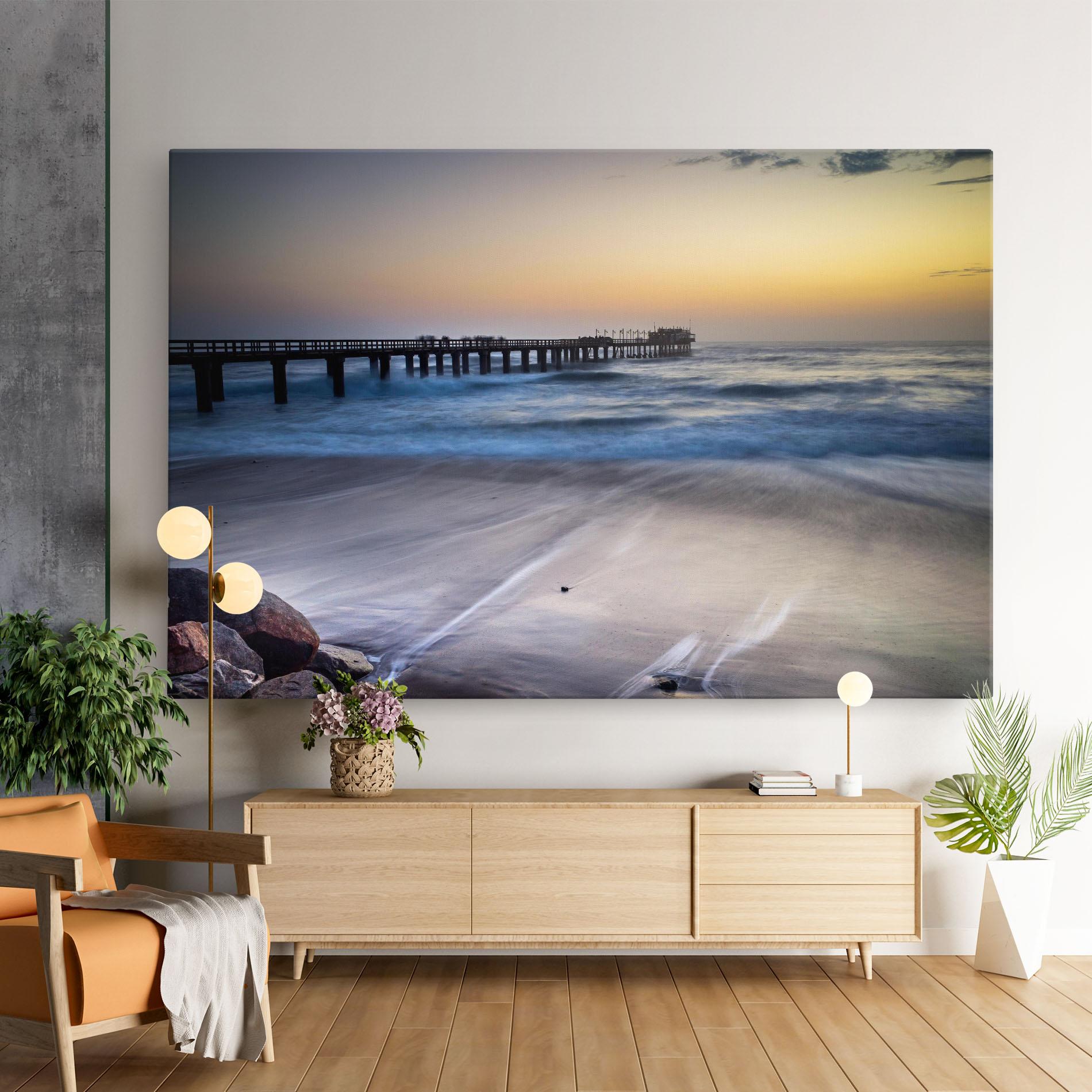 Vászonkép Empty Pretty Beach mockup 9