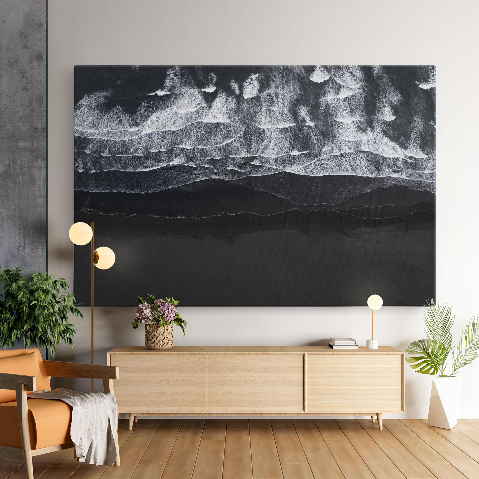 Vászonkép Grey Waves Beach mockup 9