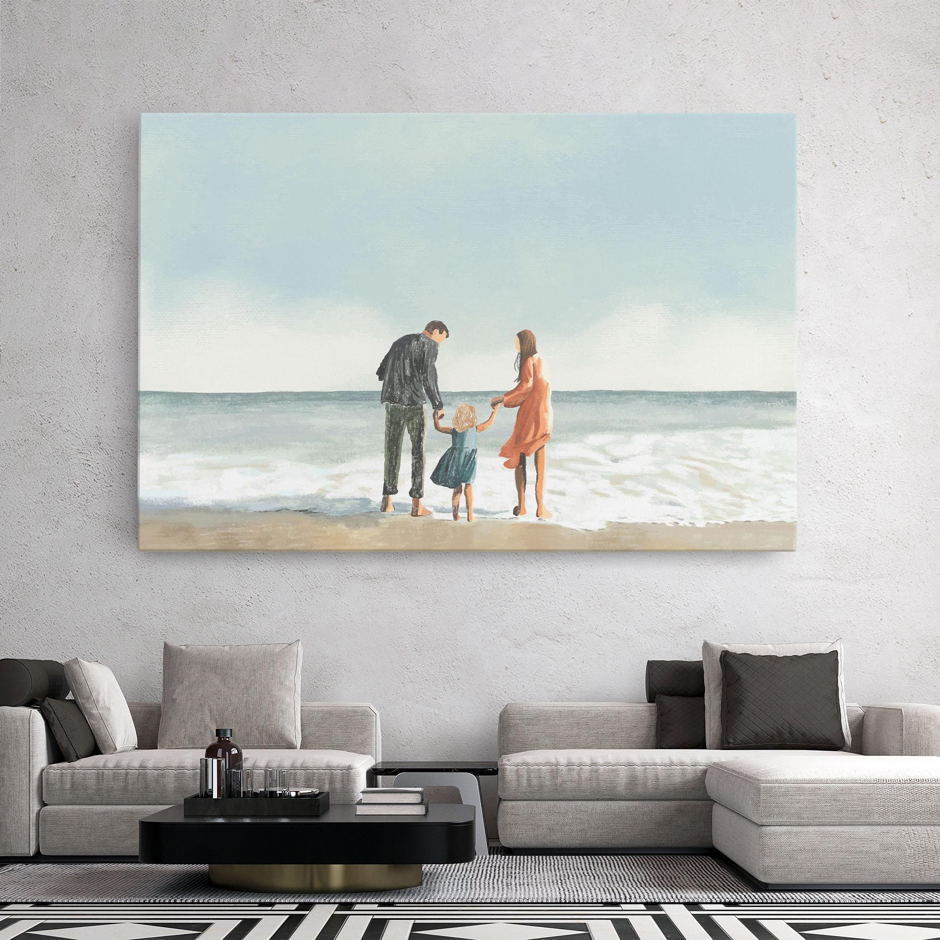 Vászonkép Beach Family mockup 2