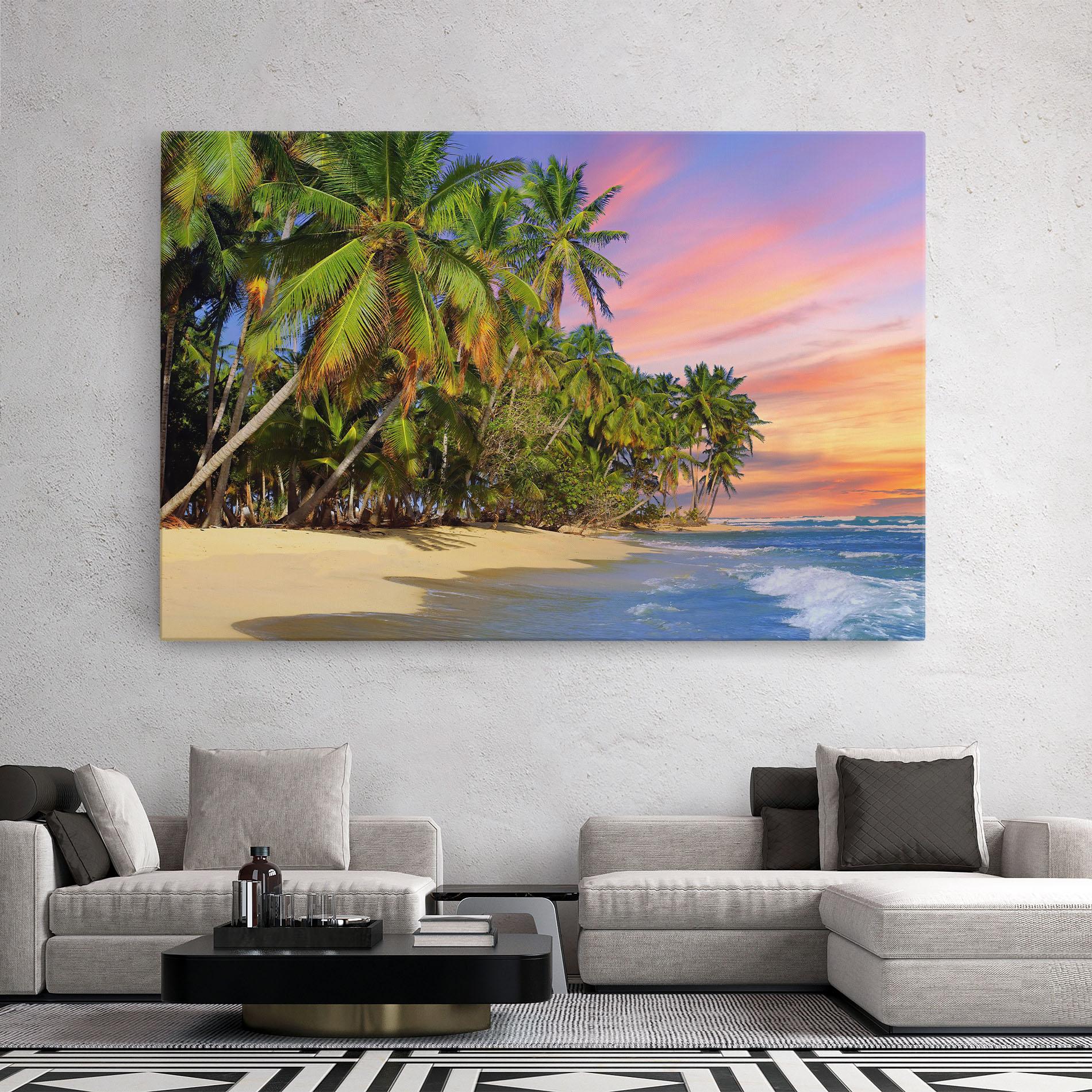 Vászonkép Coconut Tree Sunset mockup 2