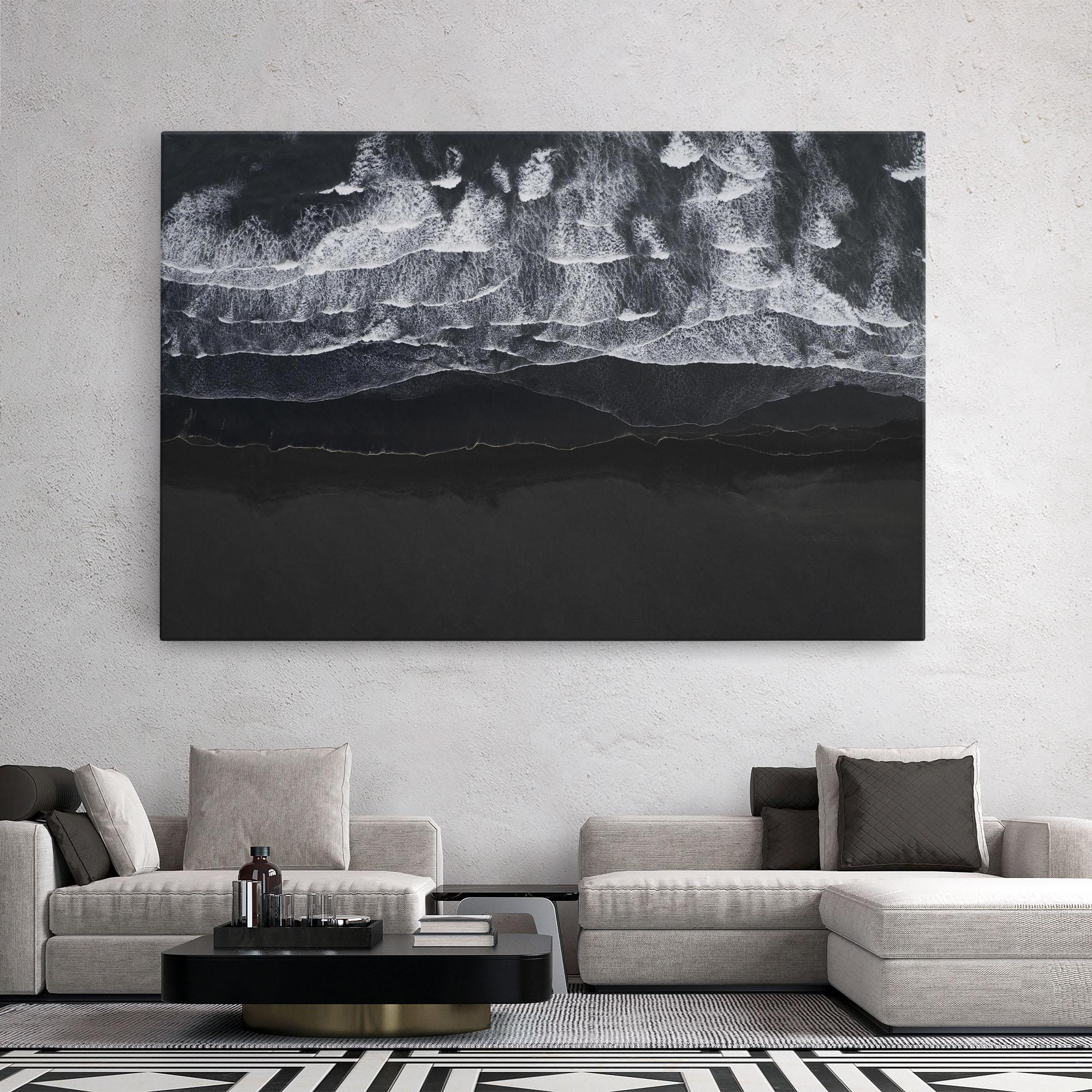 Vászonkép Grey Waves Beach mockup 2