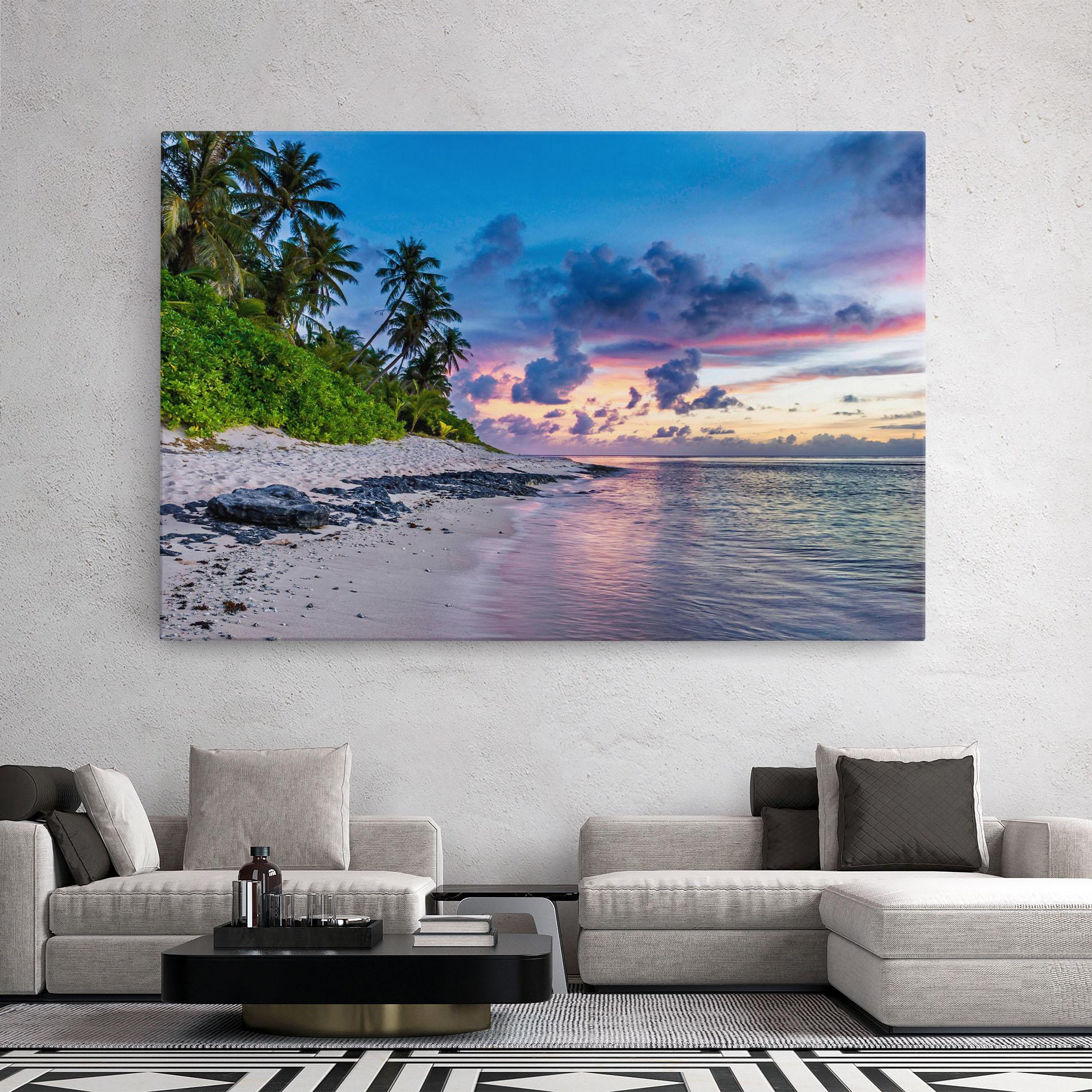 Vászonkép Purple Blue Beach mockup 2