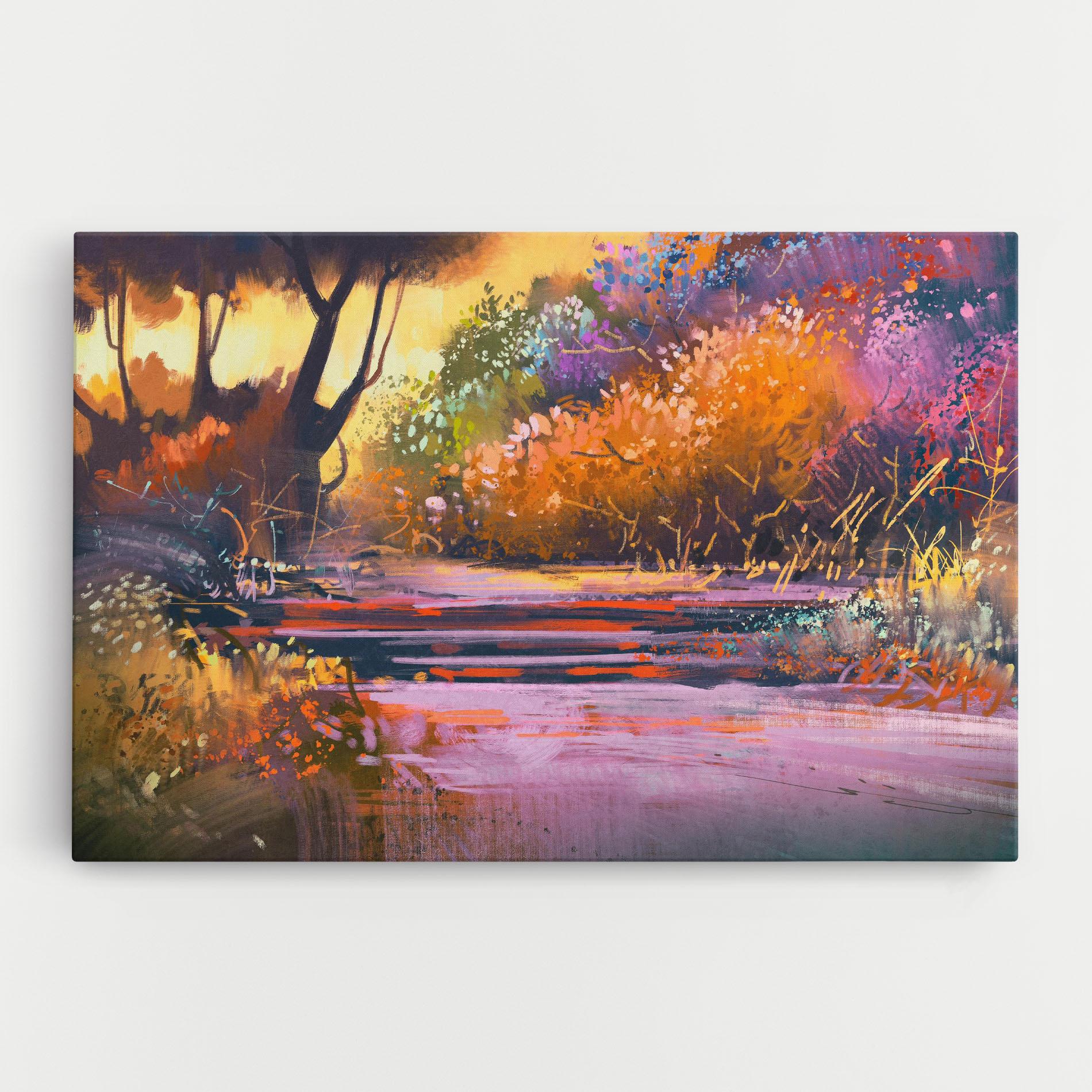 Vászonkép Landscape Colorful Trees mockup 0