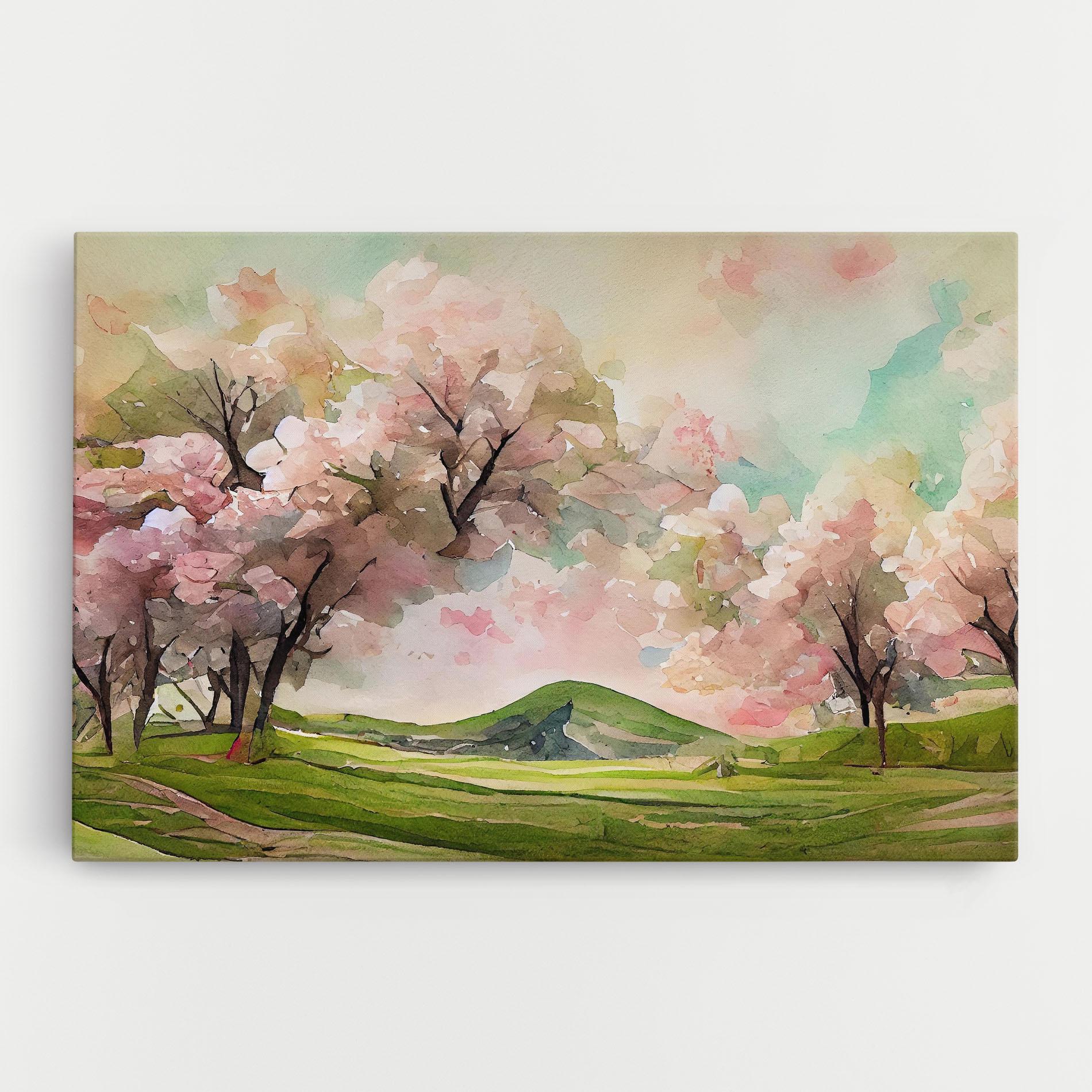 Vászonkép Spring Pink Trees mockup 0