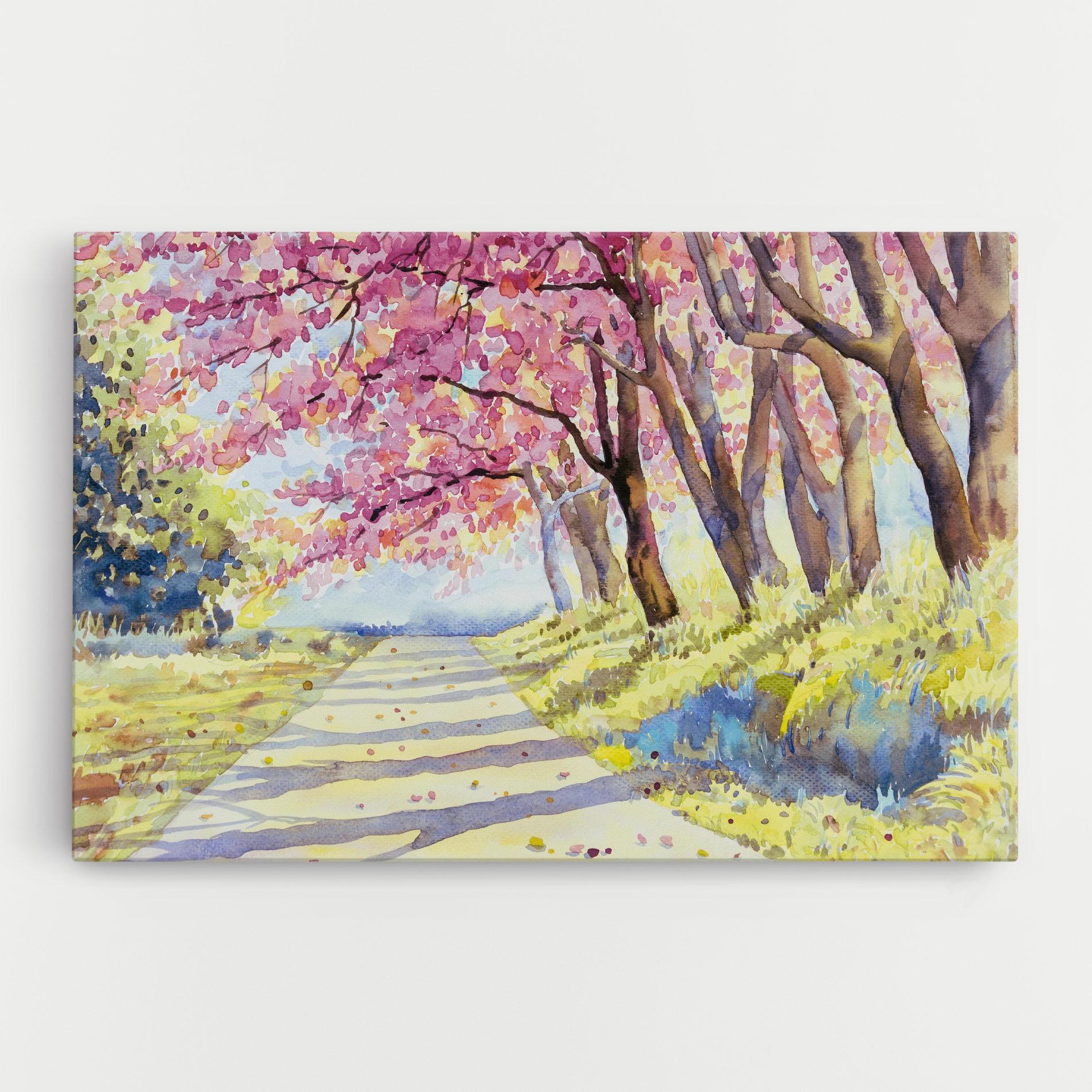 Vászonkép Watercolor Spring Landscape mockup 0