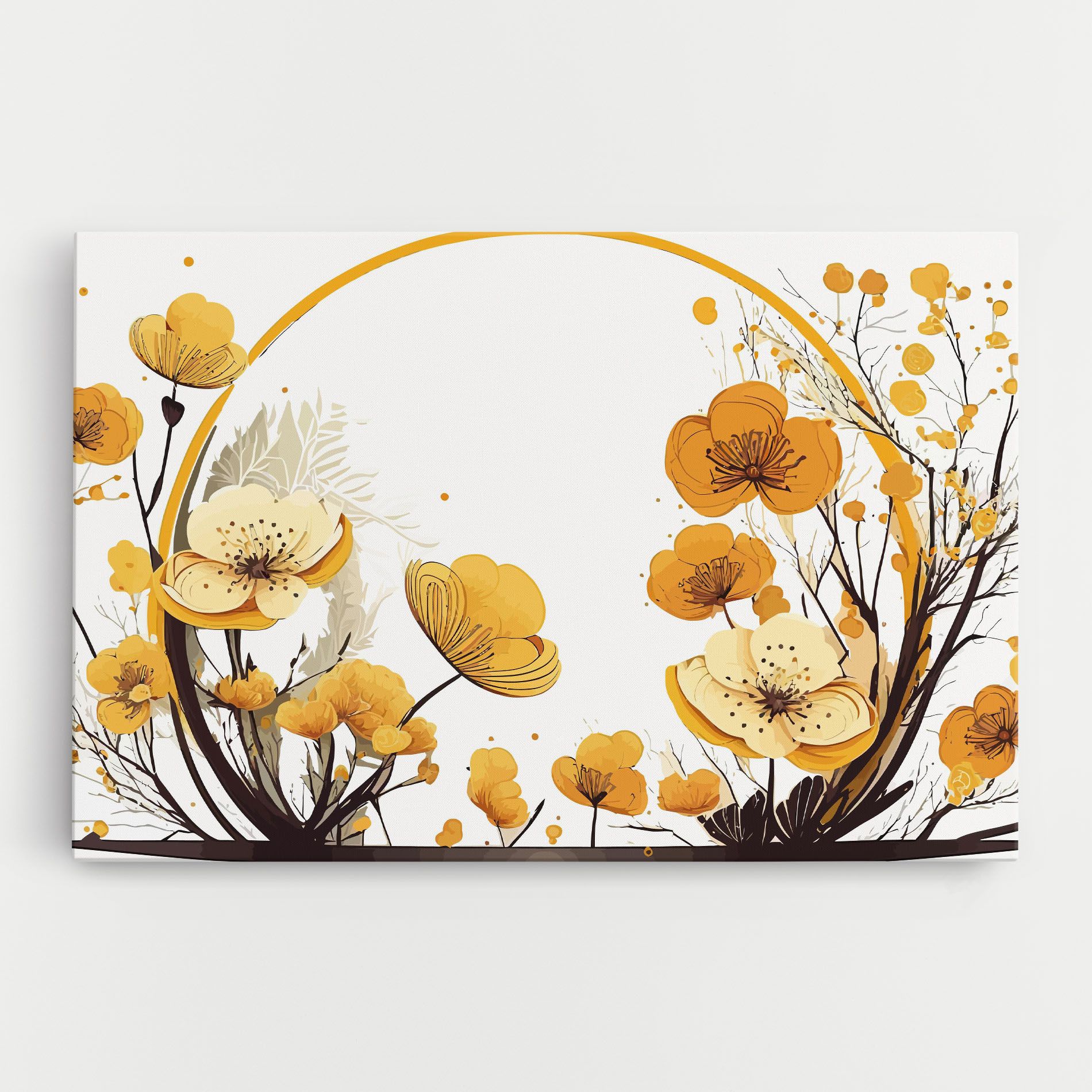 Yellow Circle Flowers mockup 0