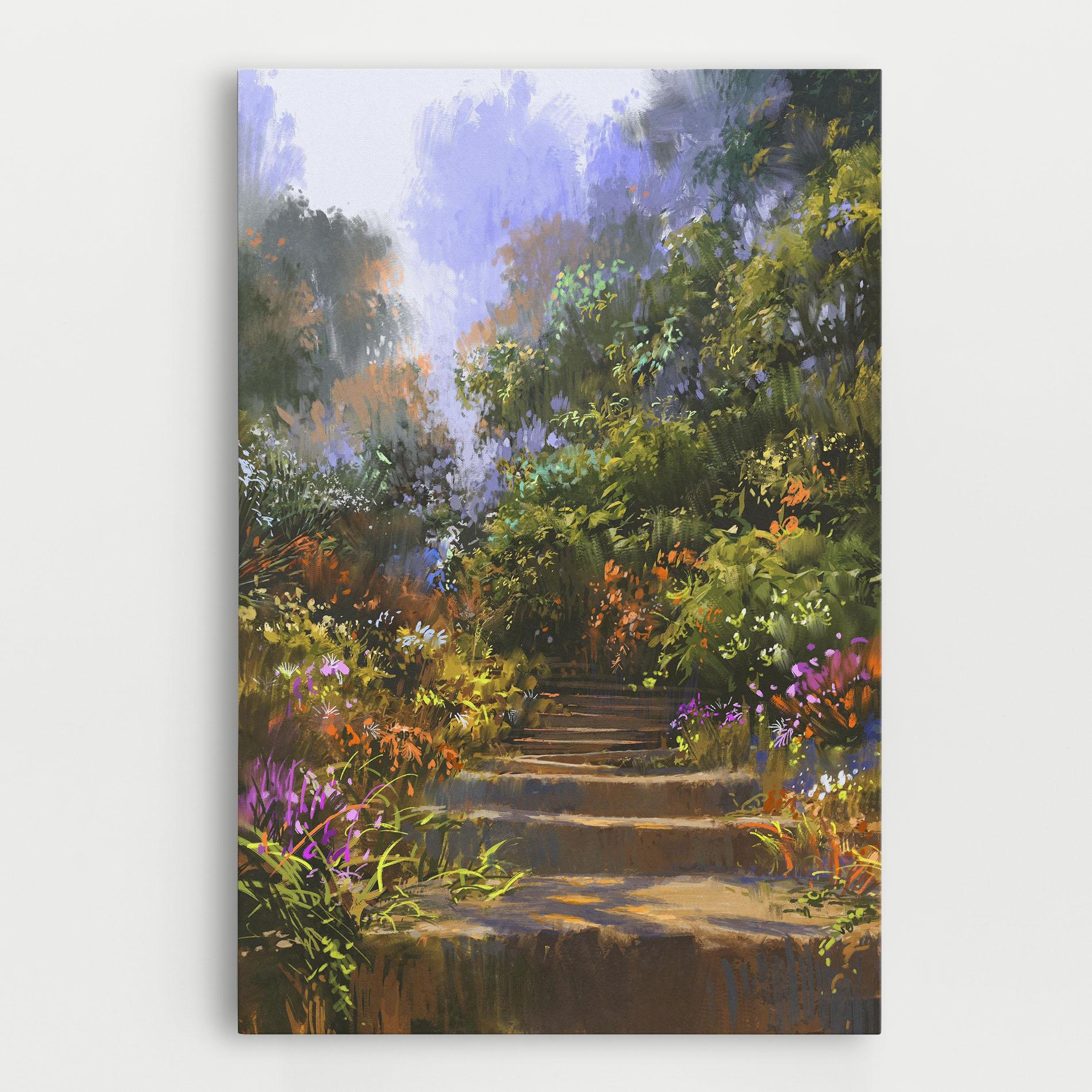 Vászonkép Spring Staircase Painting mockup 0