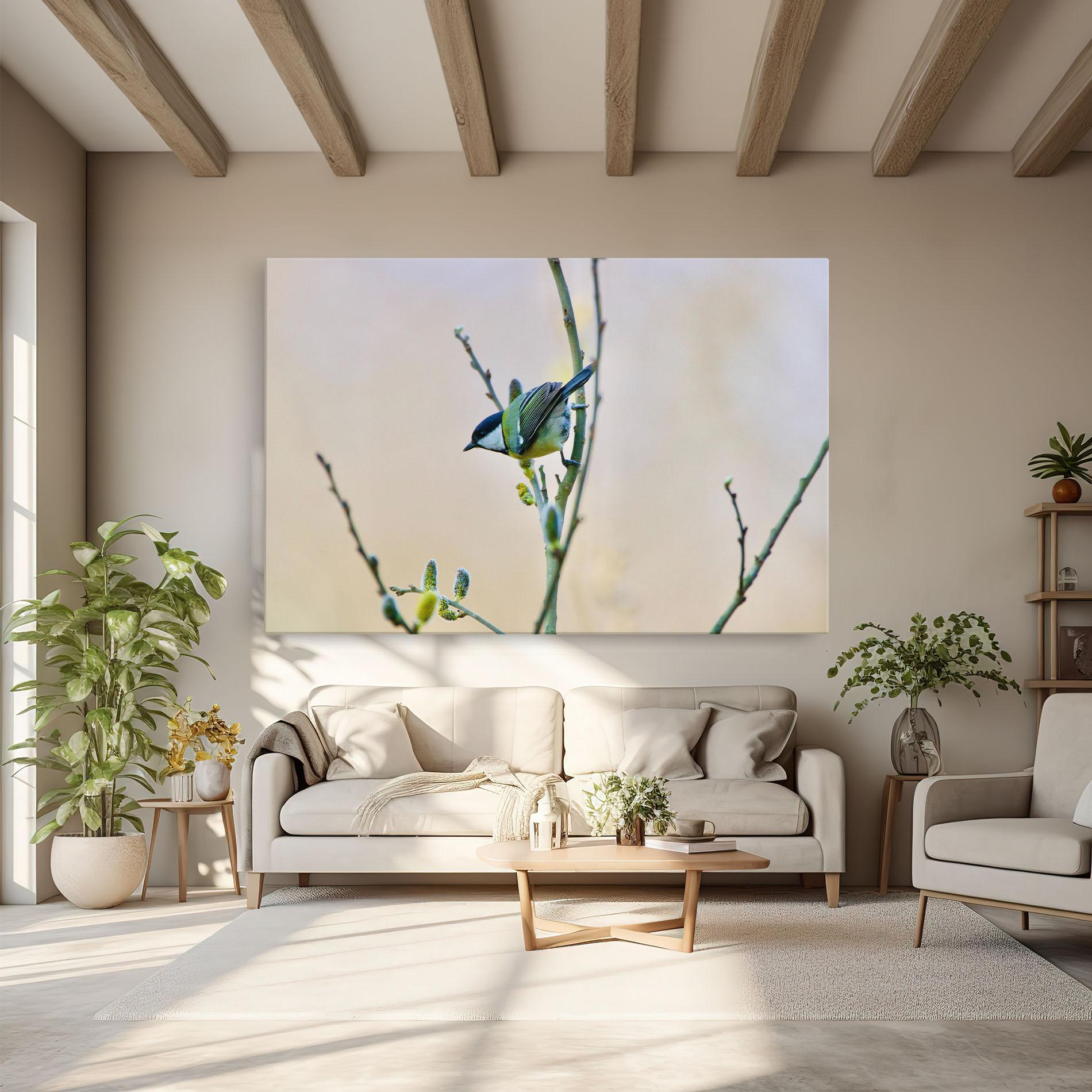 Vászonkép Beautiful Spring Bird mockup 6