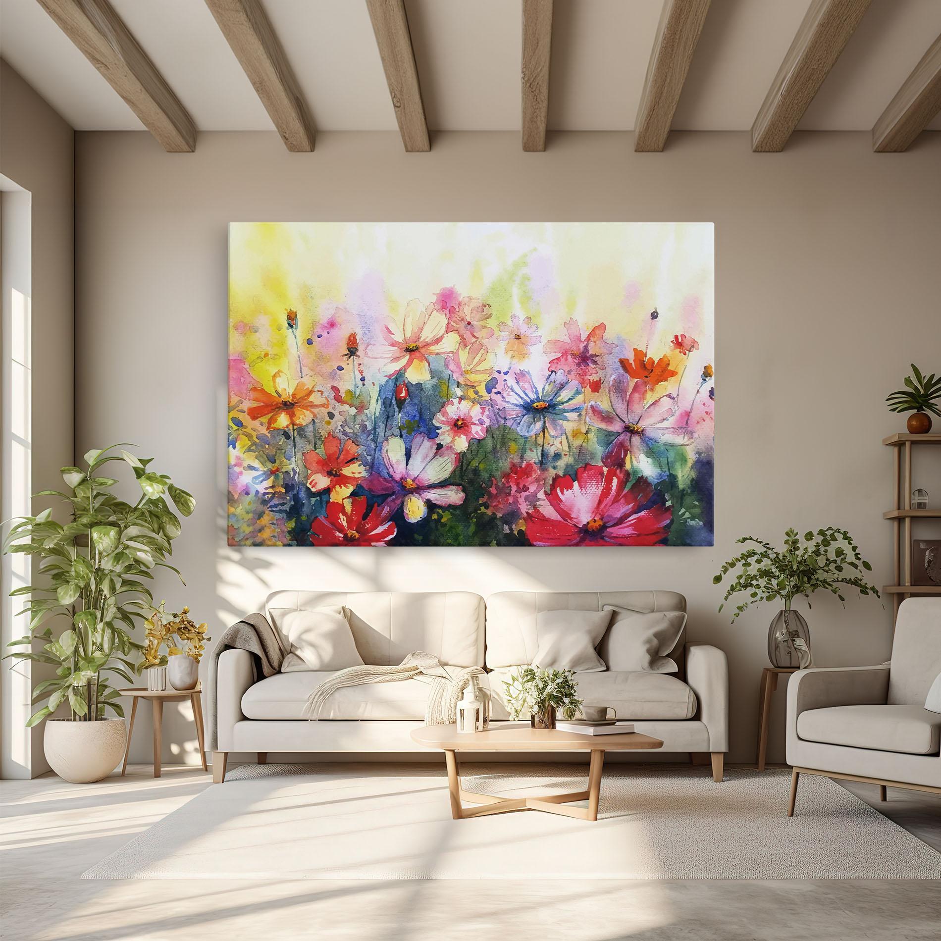 Vászonkép Water Art Flowers mockup 6