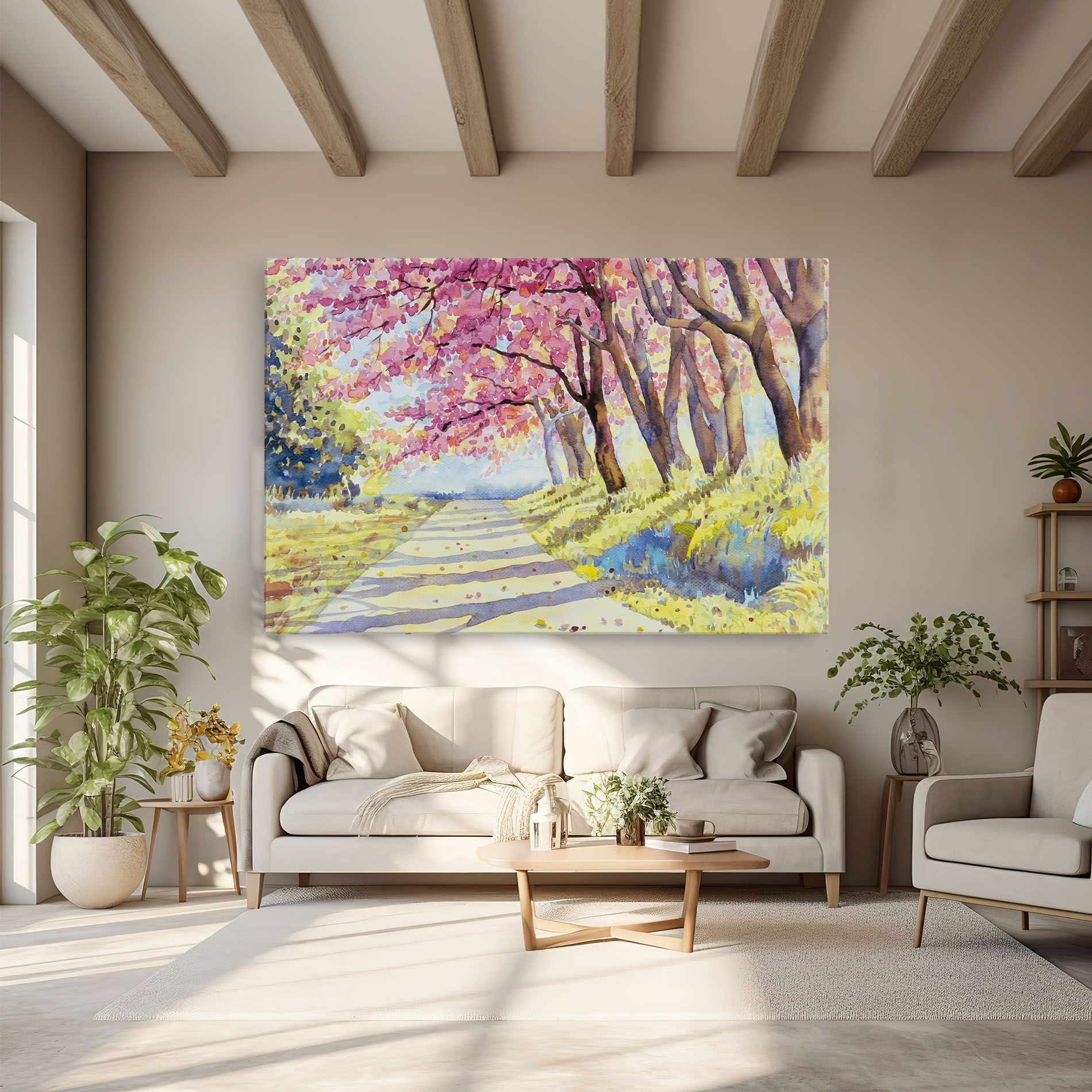 Watercolor Spring Landscape mockup 6