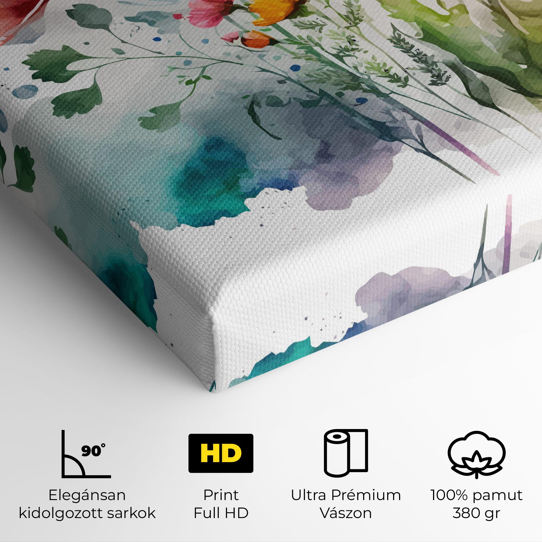 Vászonkép Beautiful Spring Flowers mockup 4