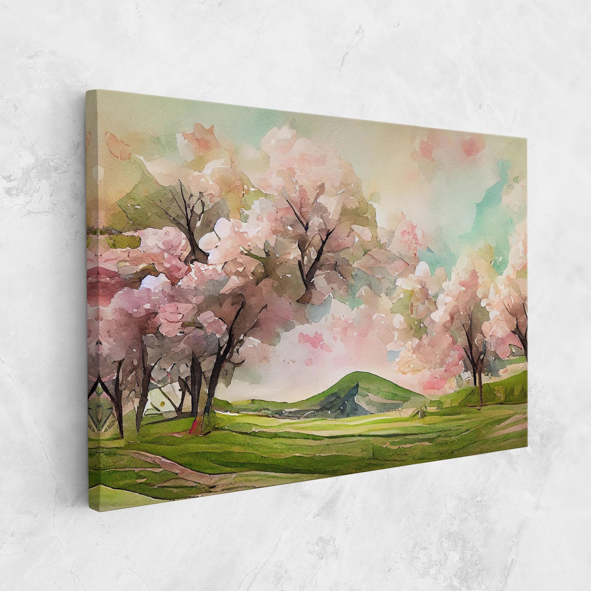 Vászonkép Spring Pink Trees mockup 1