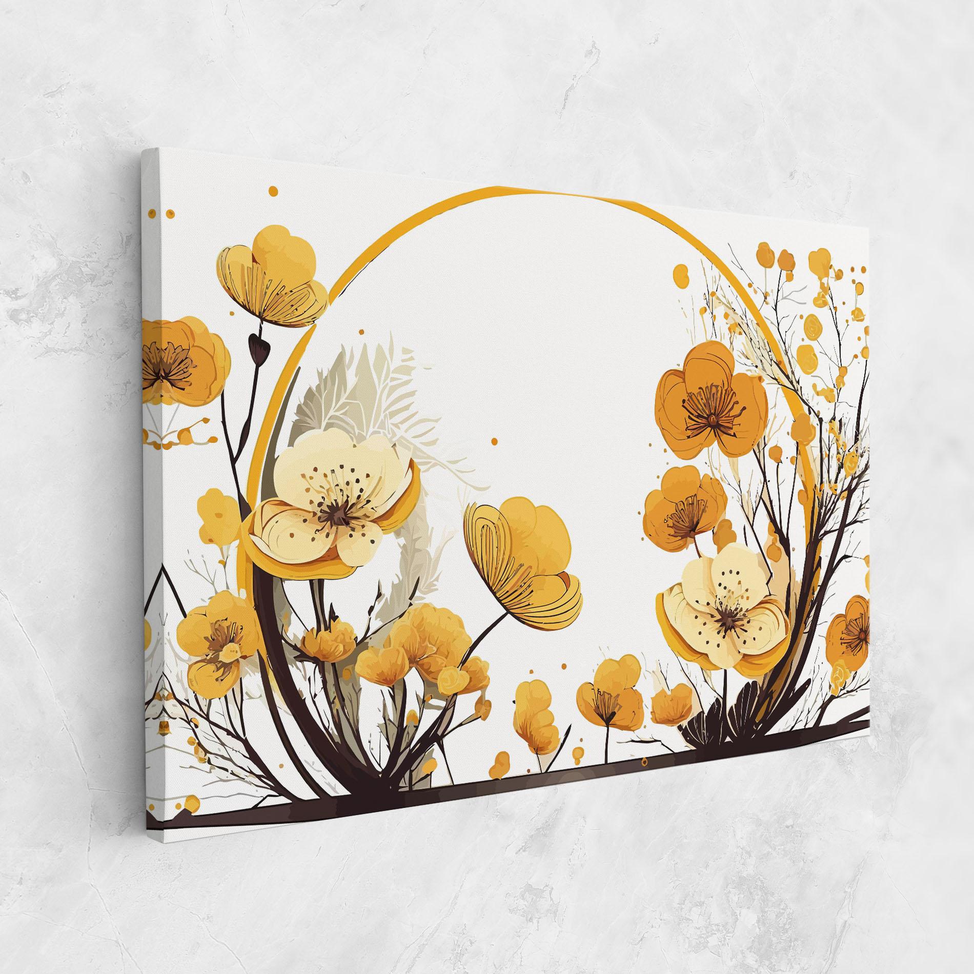 Vászonkép Yellow Circle Flowers mockup 1