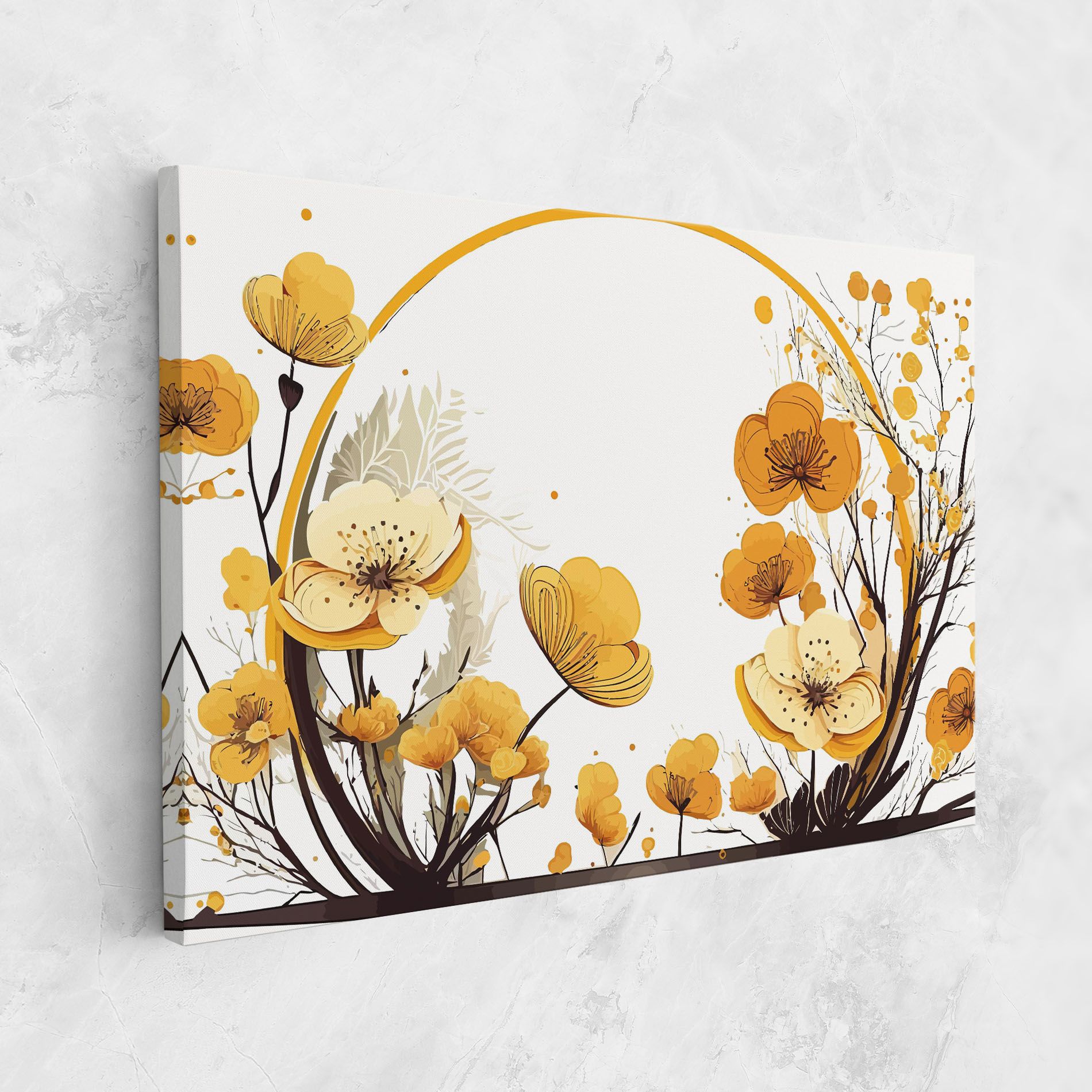 Yellow Circle Flowers mockup 1