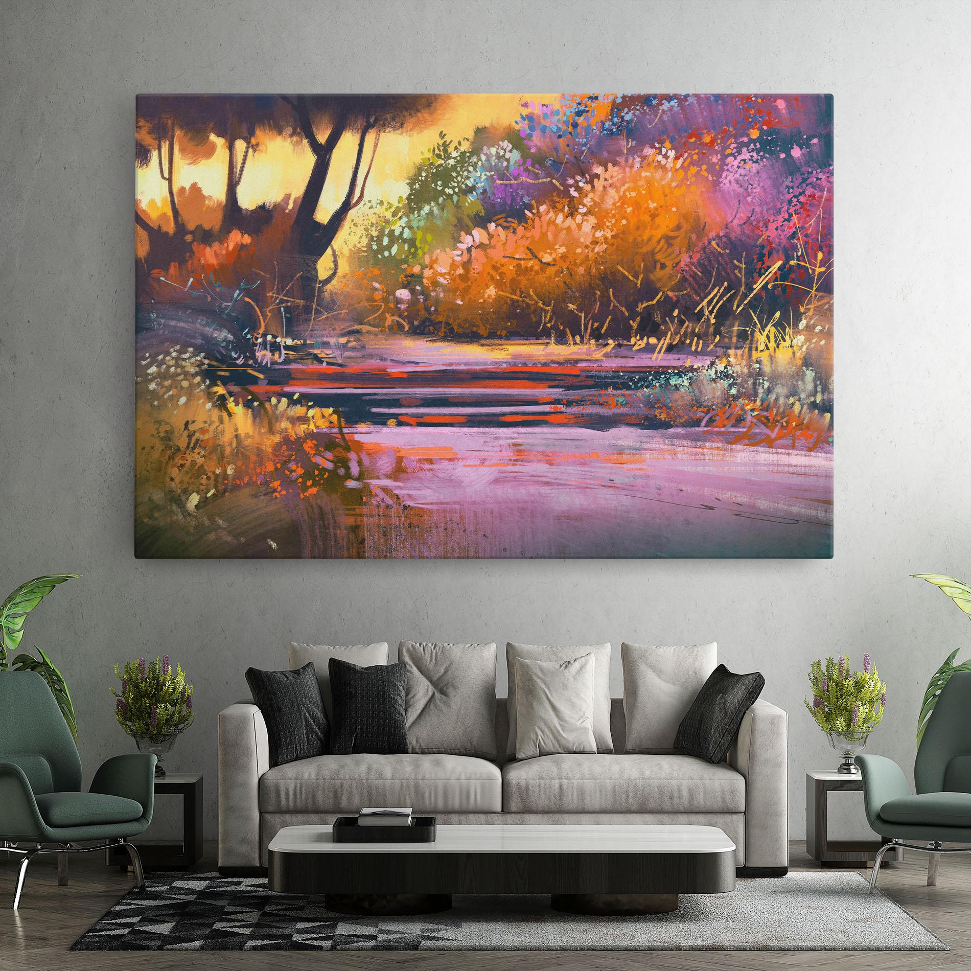 Vászonkép Landscape Colorful Trees mockup 7