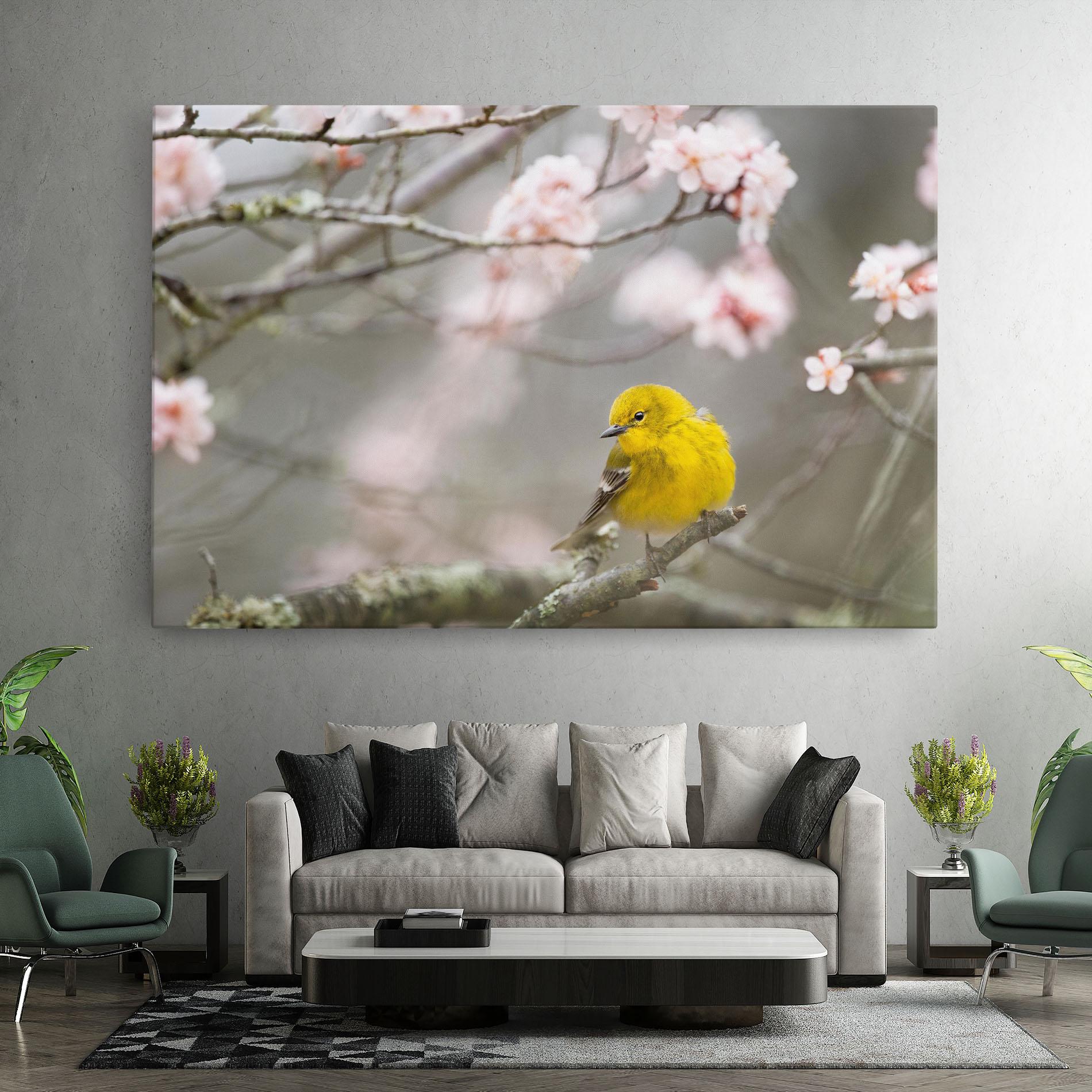 Vászonkép Pretty Spring Yellow Bird mockup 7