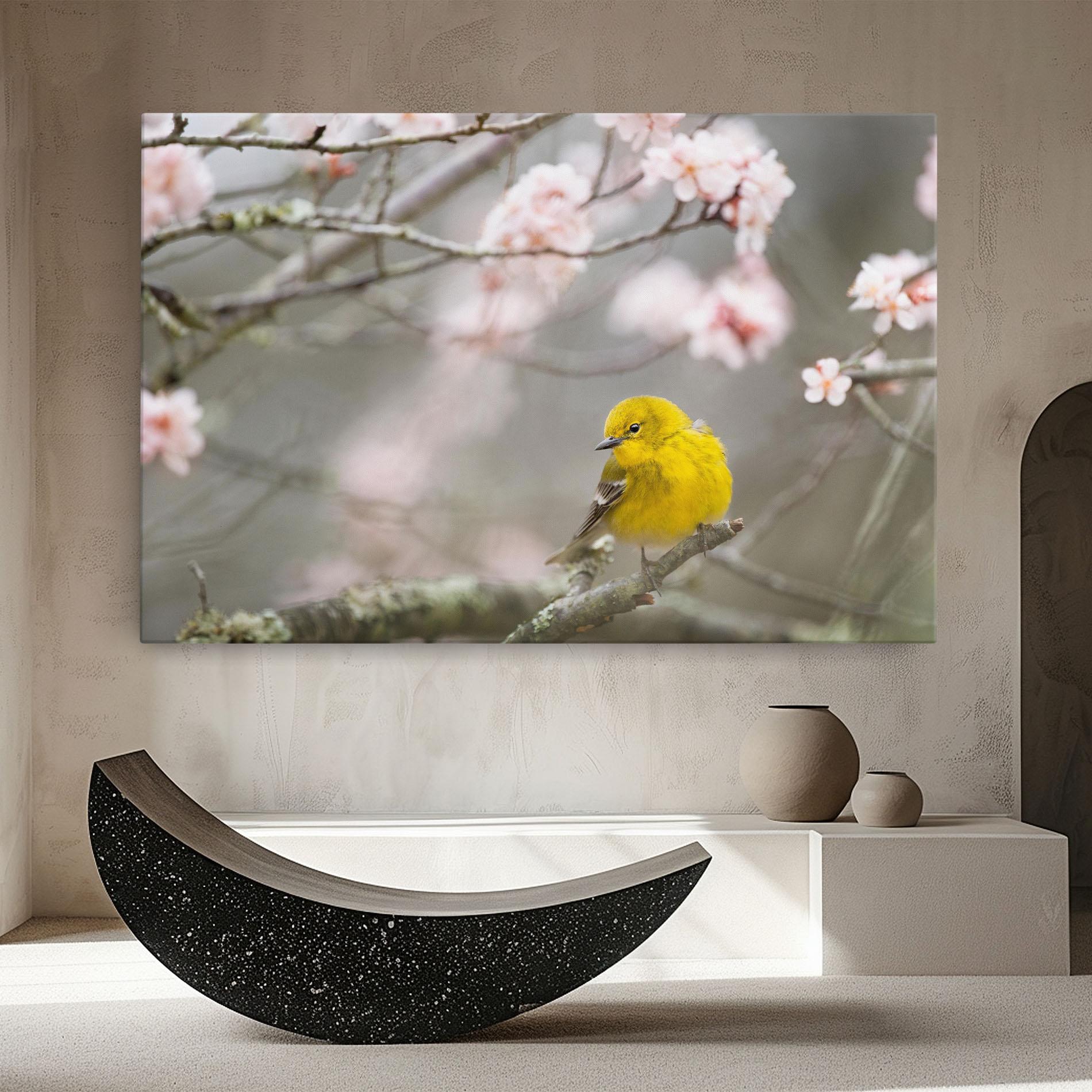Vászonkép Pretty Spring Yellow Bird mockup 8