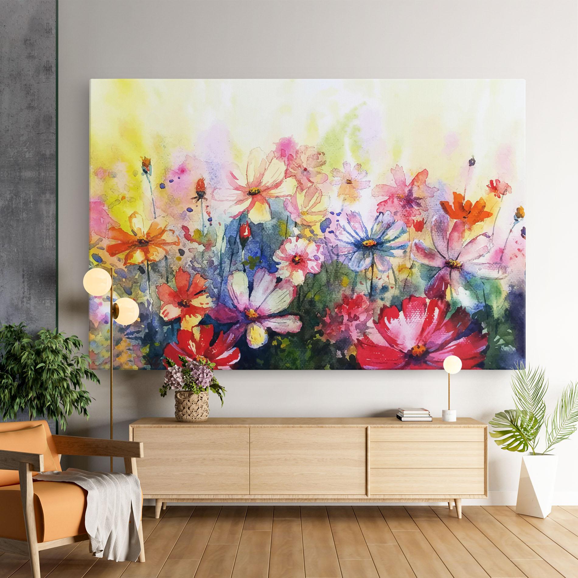 Vászonkép Water Art Flowers mockup 9
