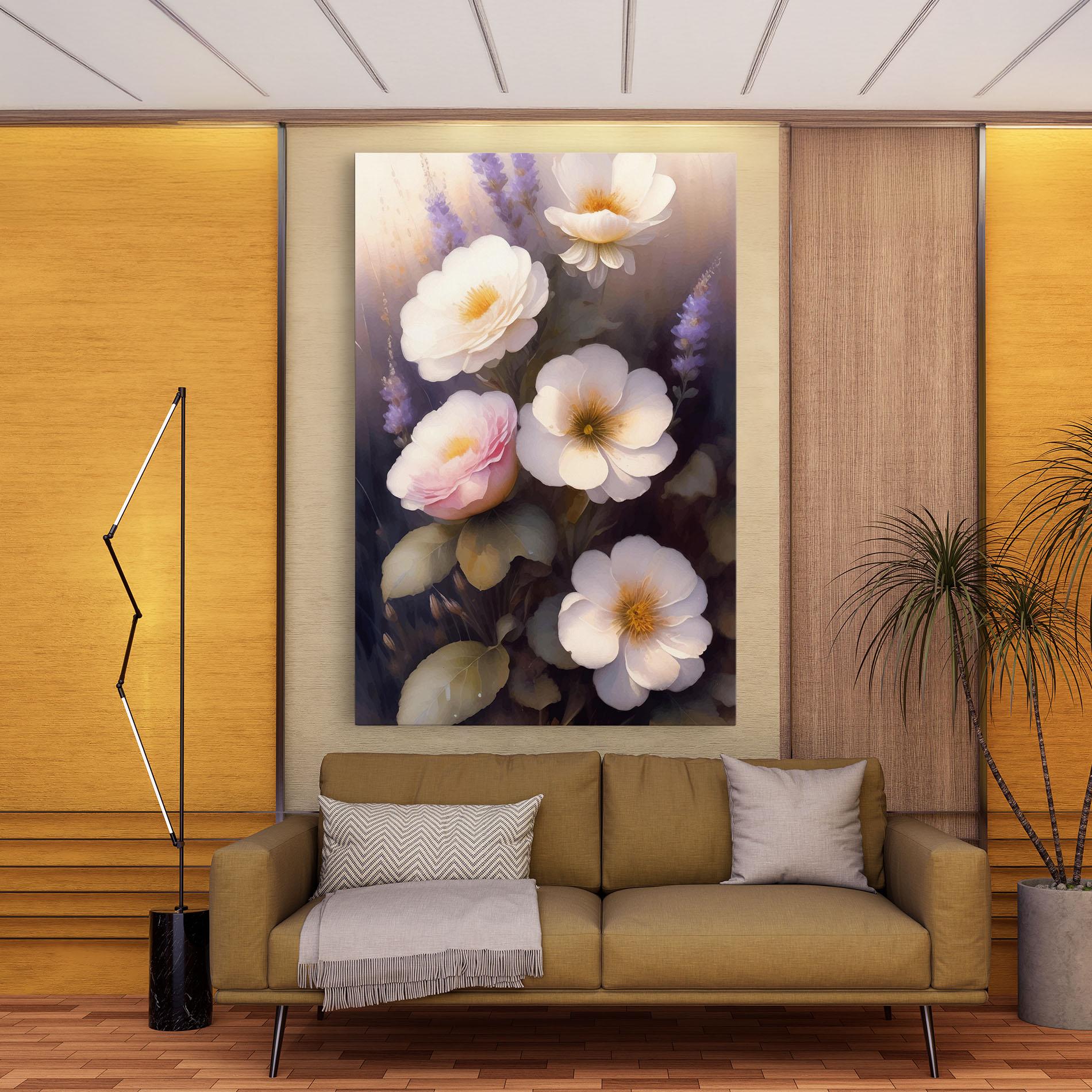 Vászonkép Cream Flower Spring mockup 9