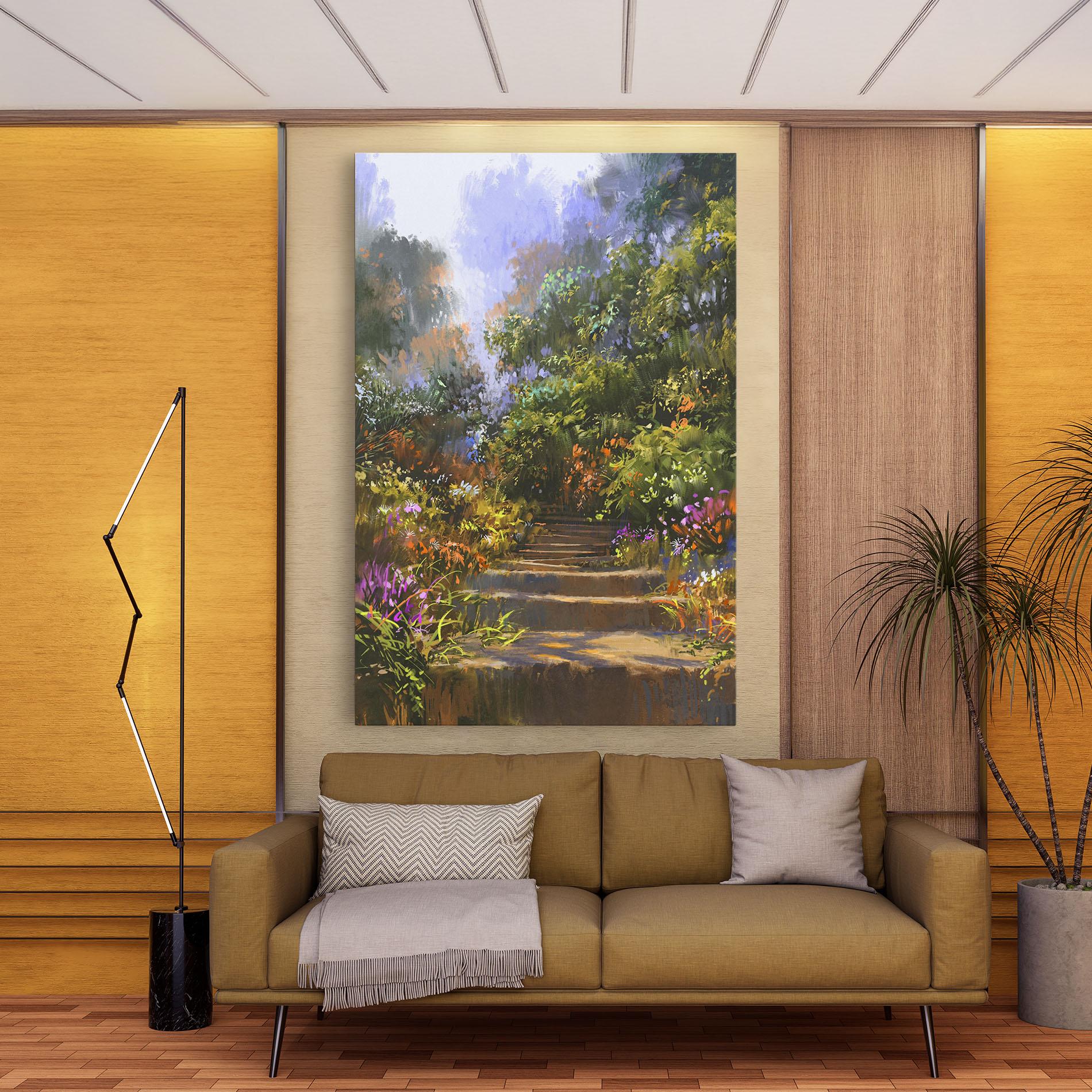 Vászonkép Spring Staircase Painting mockup 9