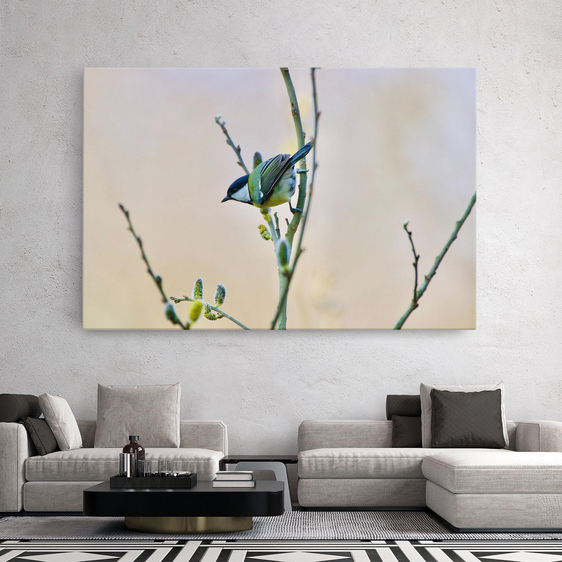 Vászonkép Beautiful Spring Bird mockup 2