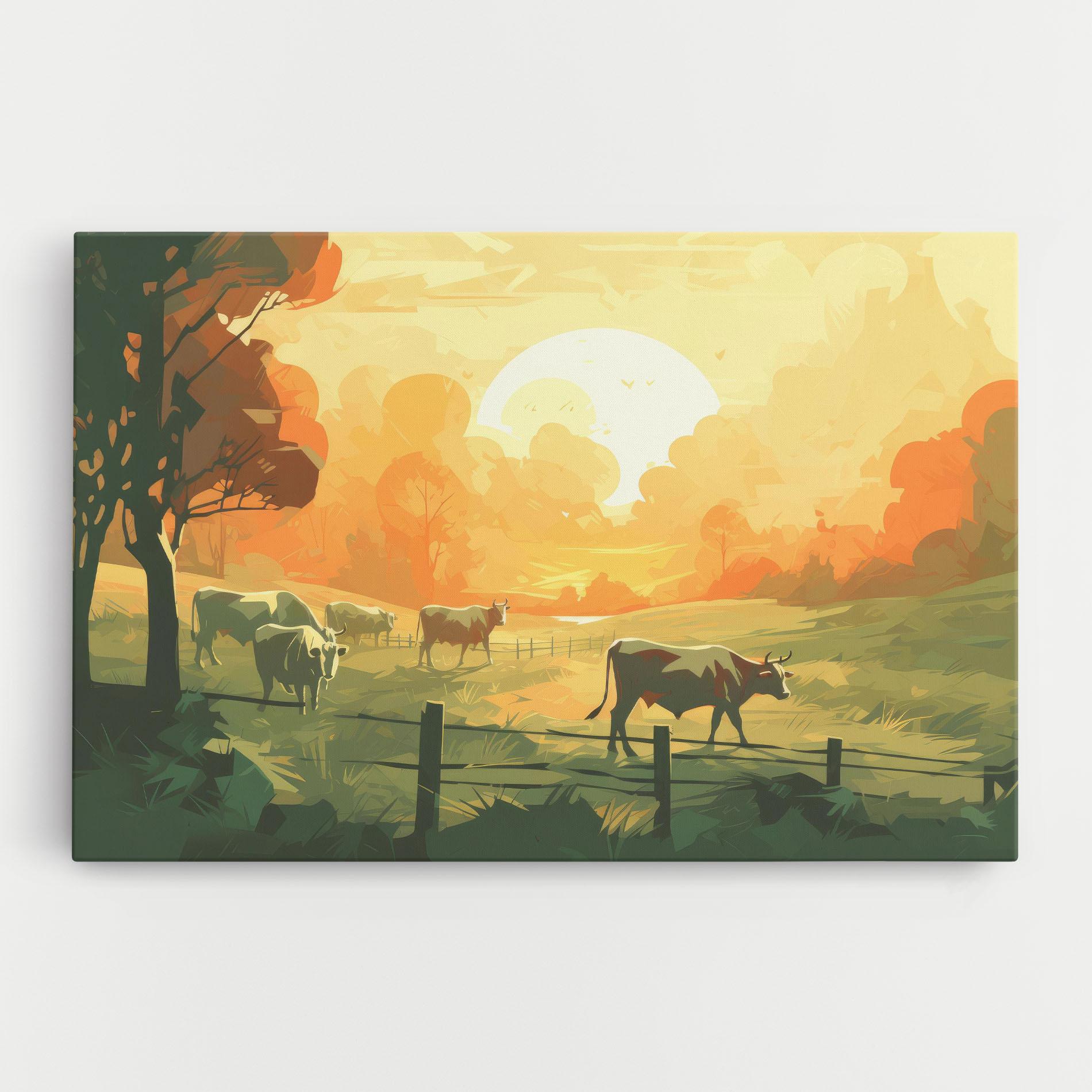 Vászonkép Cows Grazing mockup 0