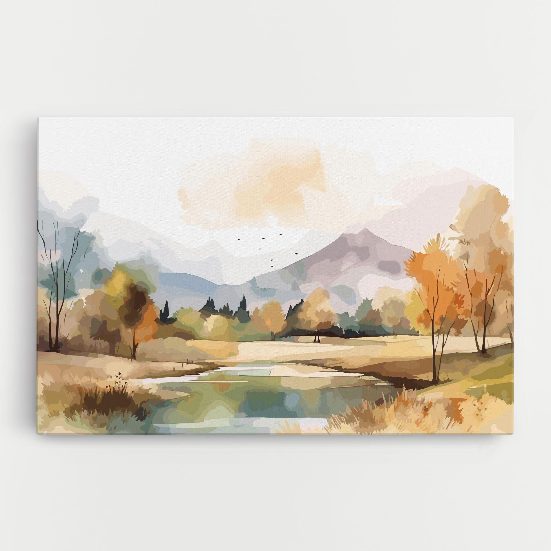 Vászonkép Rural Lake View mockup 0