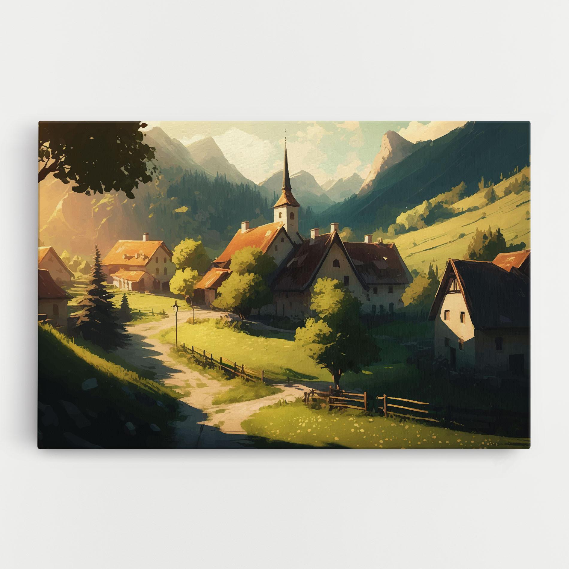 Vászonkép Village Dreamy View mockup 0