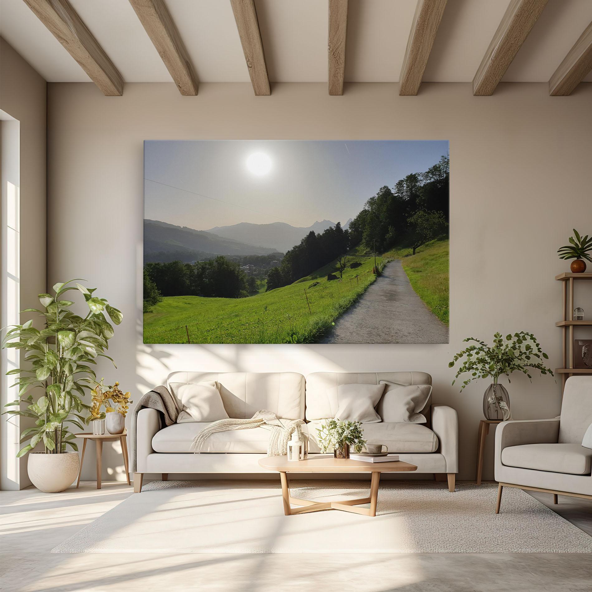 Vászonkép Foggy Rural Road mockup 6