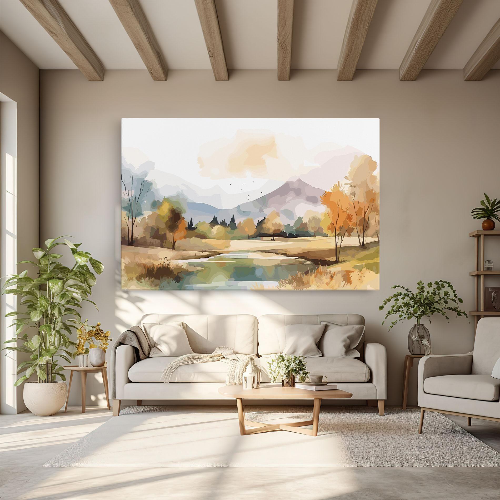 Vászonkép Rural Lake View mockup 6