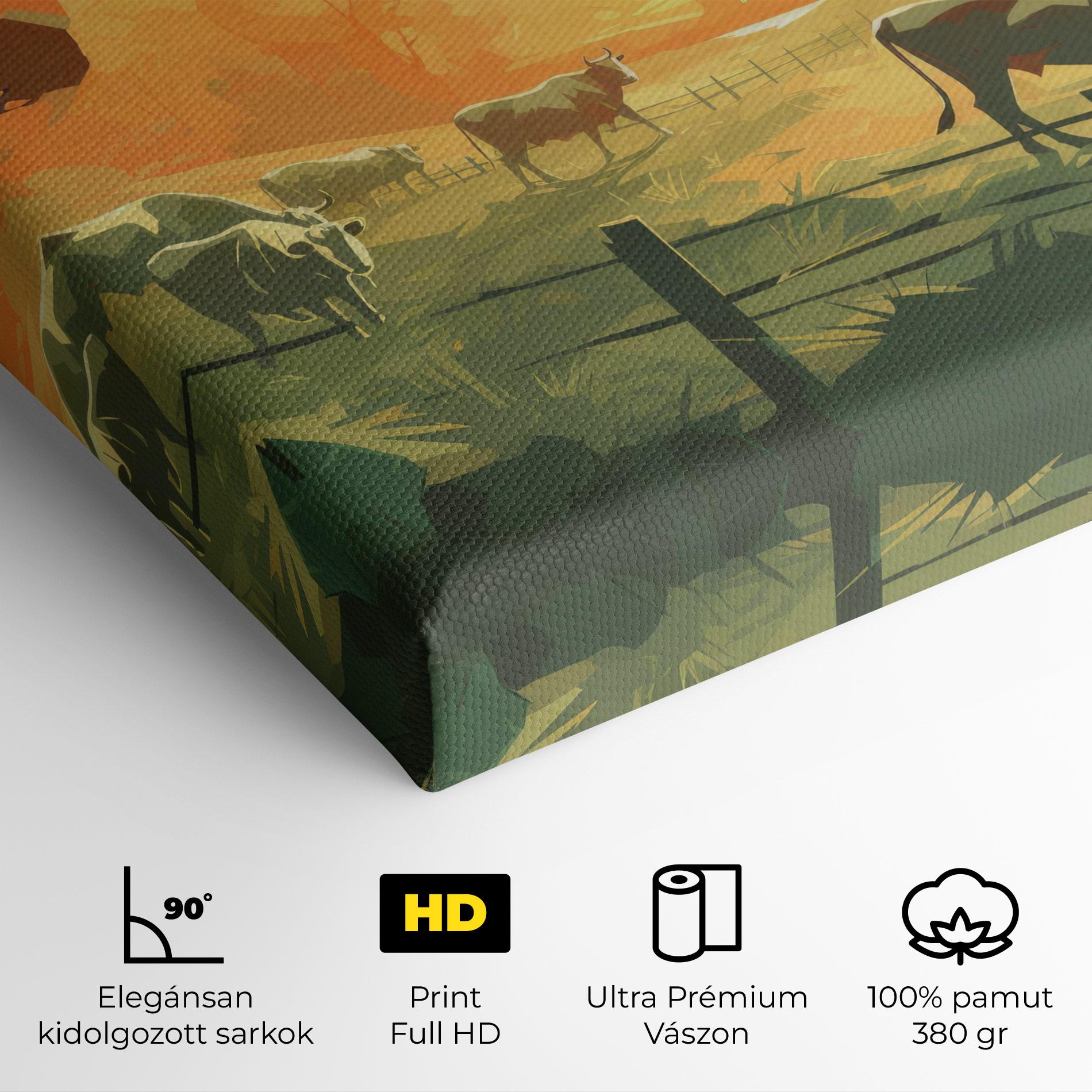 Vászonkép Cows Grazing mockup 4