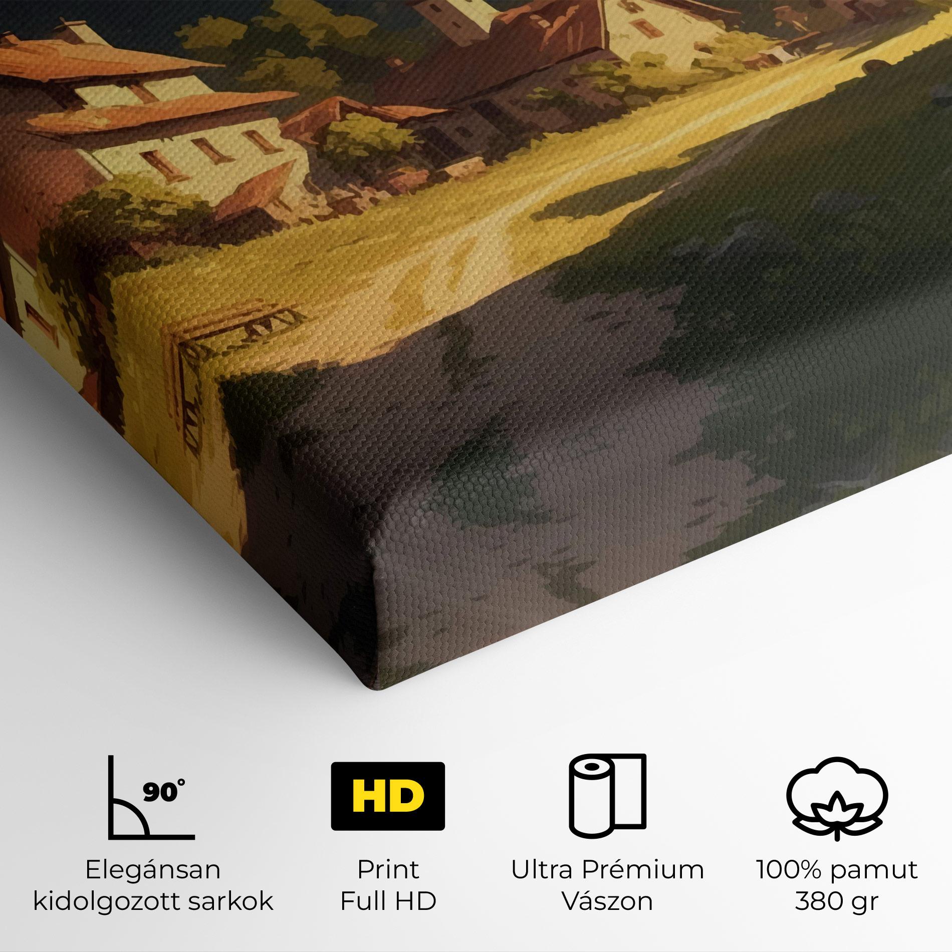 Vászonkép Grassy Village View mockup 4