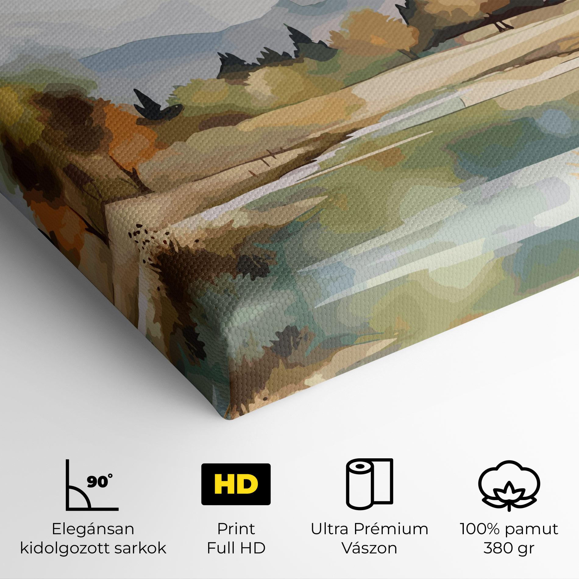 Vászonkép Rural Lake View mockup 4