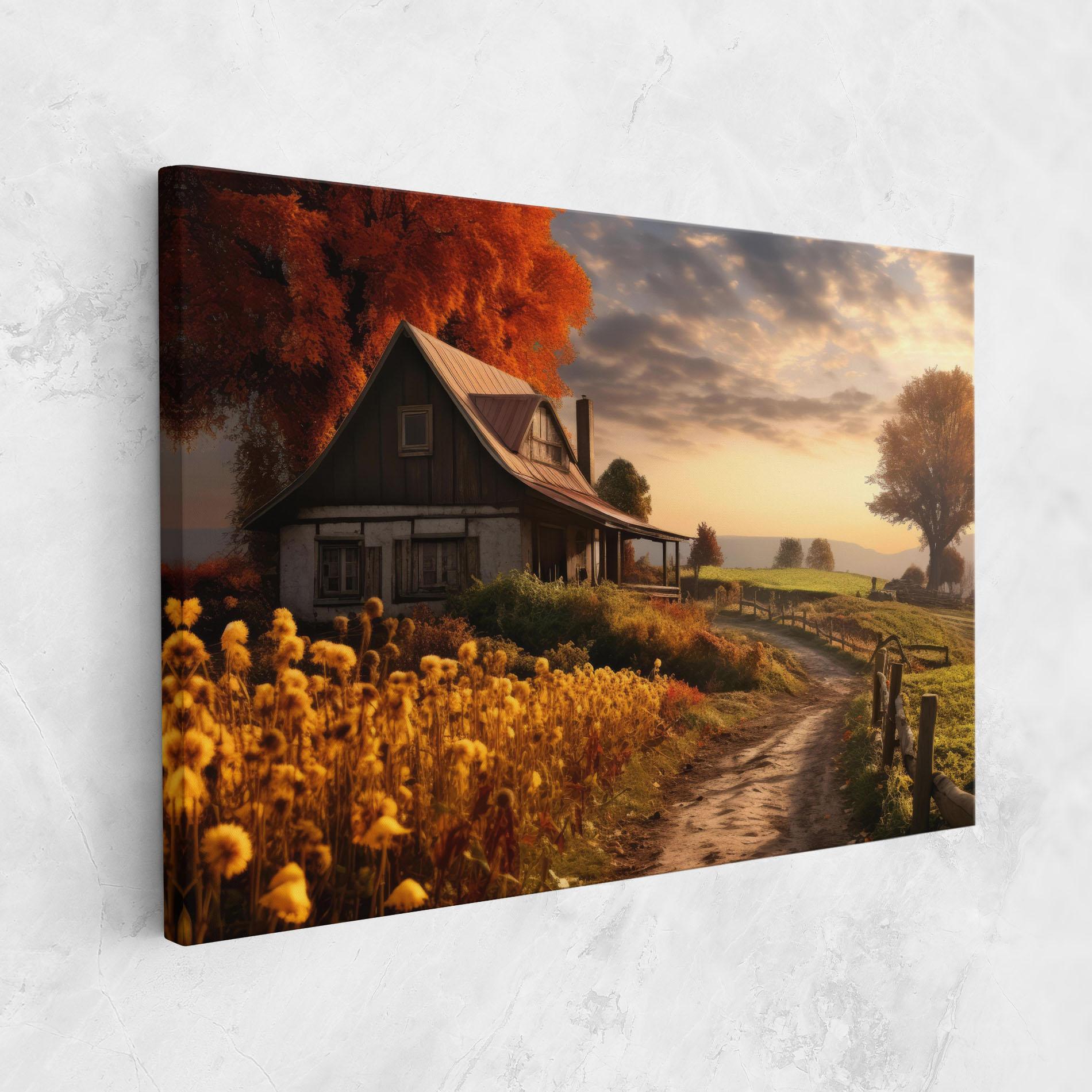 Vászonkép Autumn Farm House mockup 1