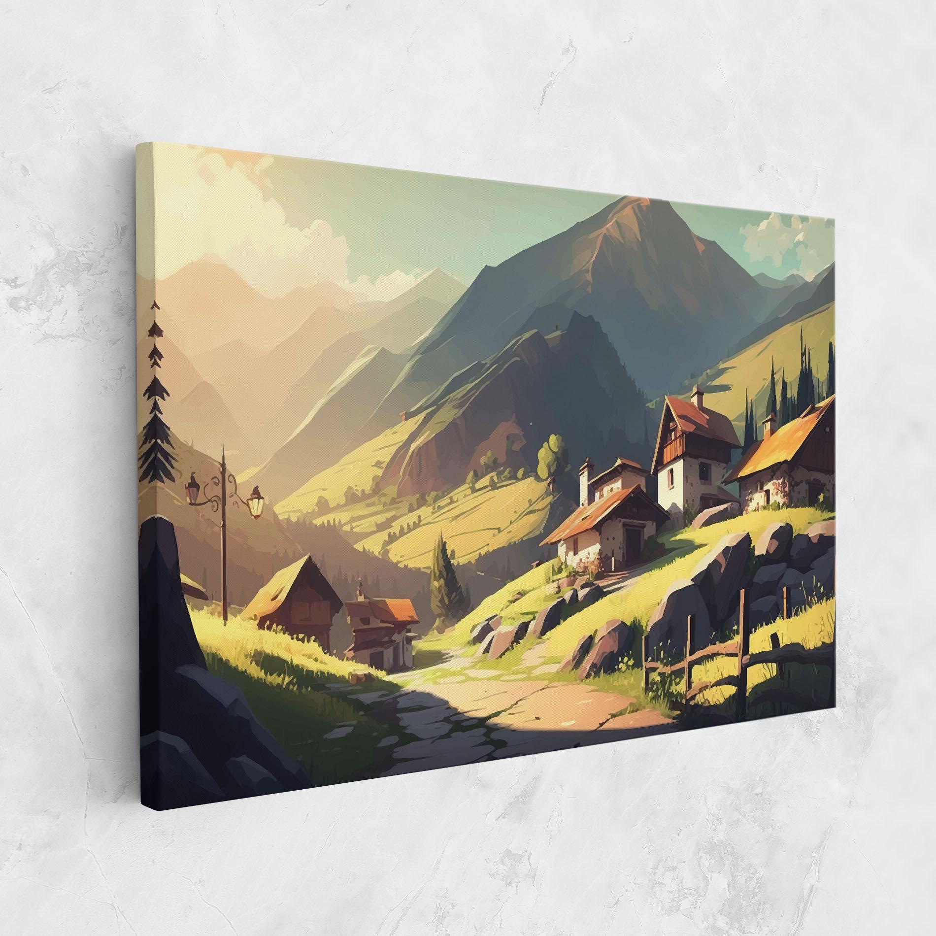 Vászonkép Grassy Mountain View mockup 1