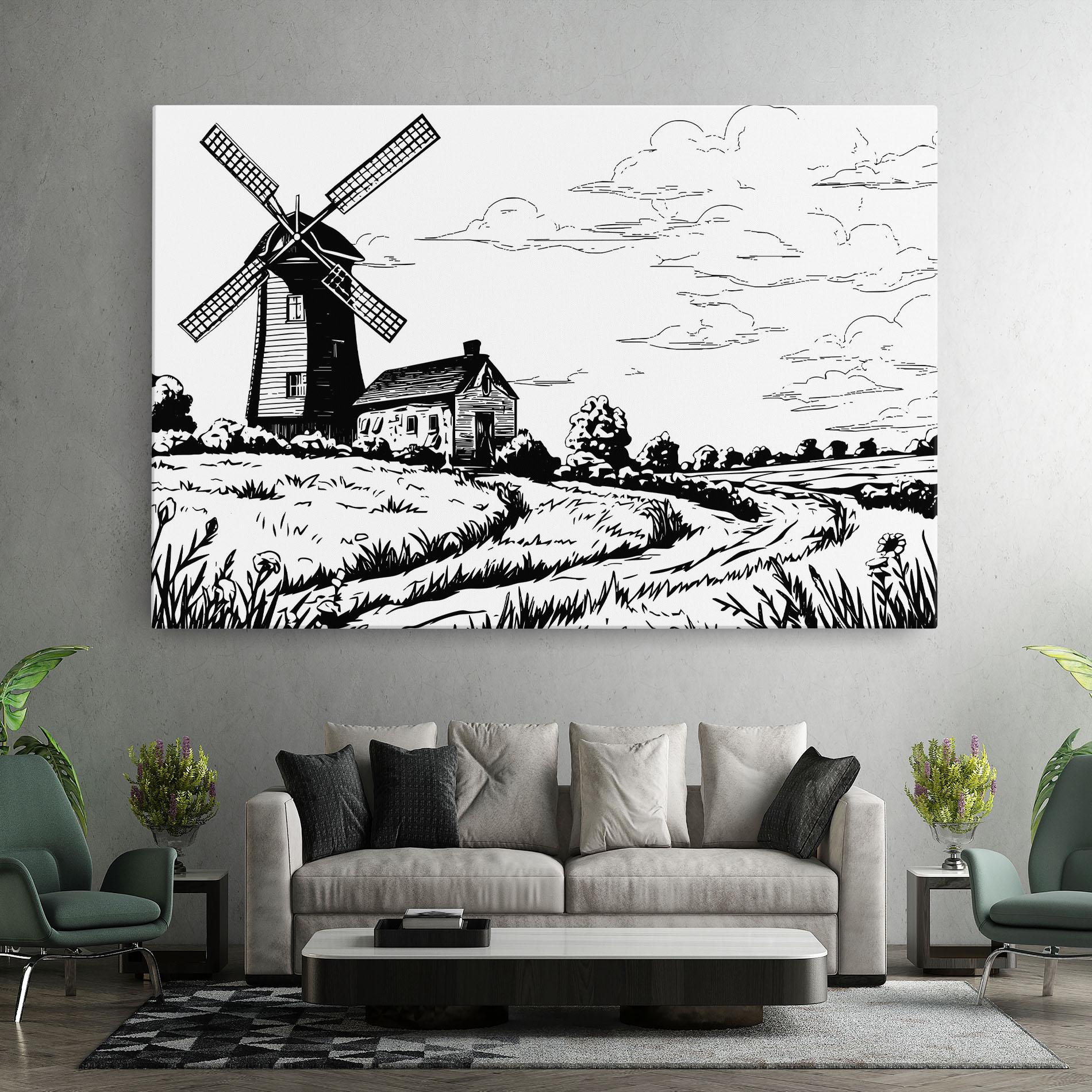 Vászonkép Black Line Wheat mockup 7