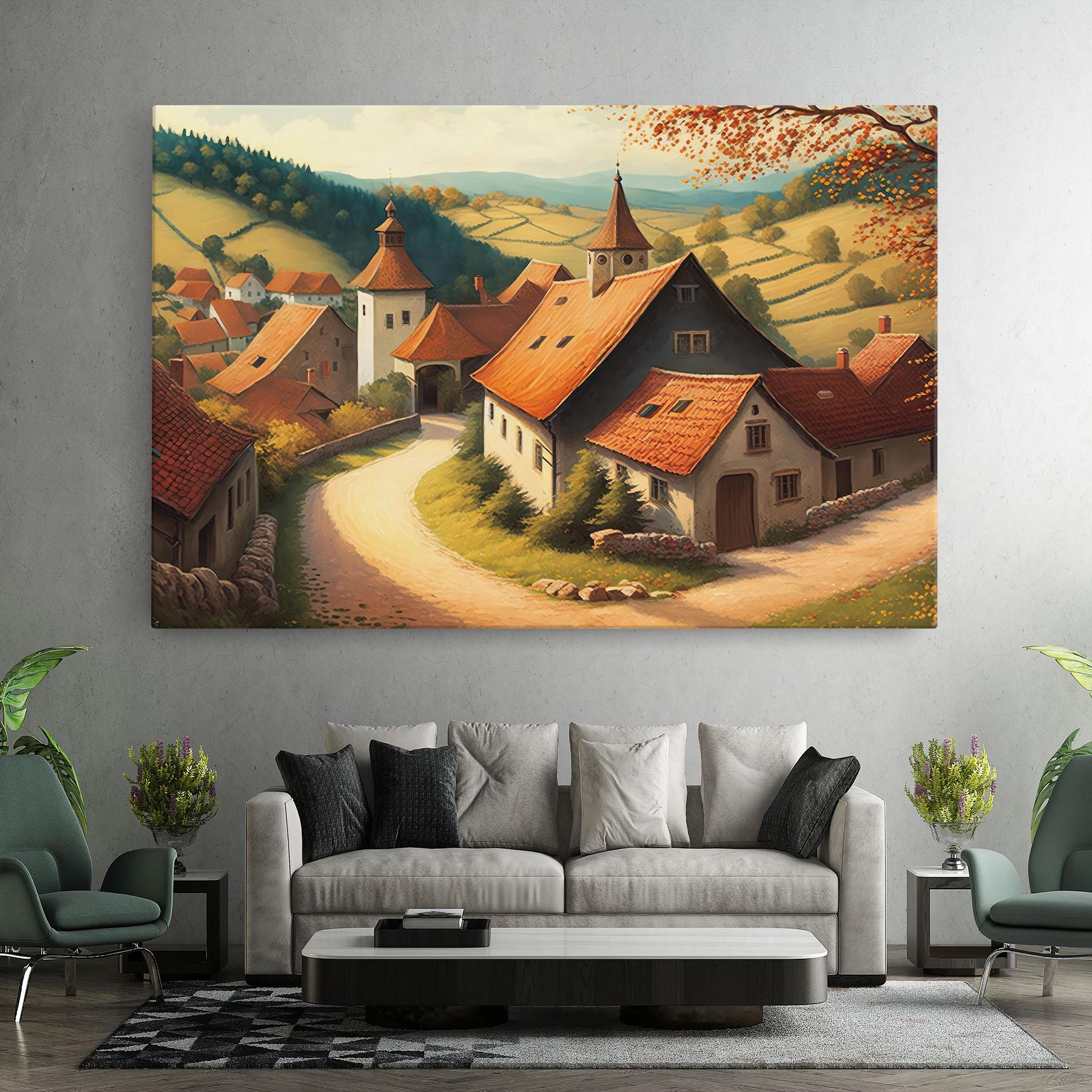 Vászonkép Countryside Village mockup 7