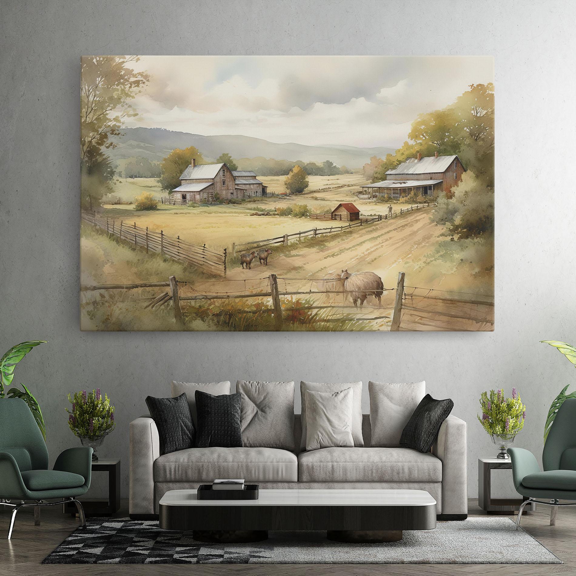 Vászonkép Rural Field mockup 7