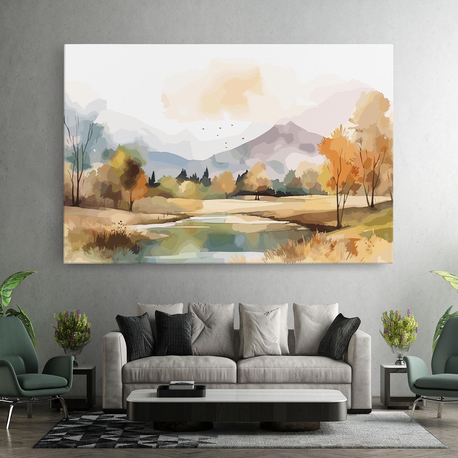Vászonkép Rural Lake View mockup 7